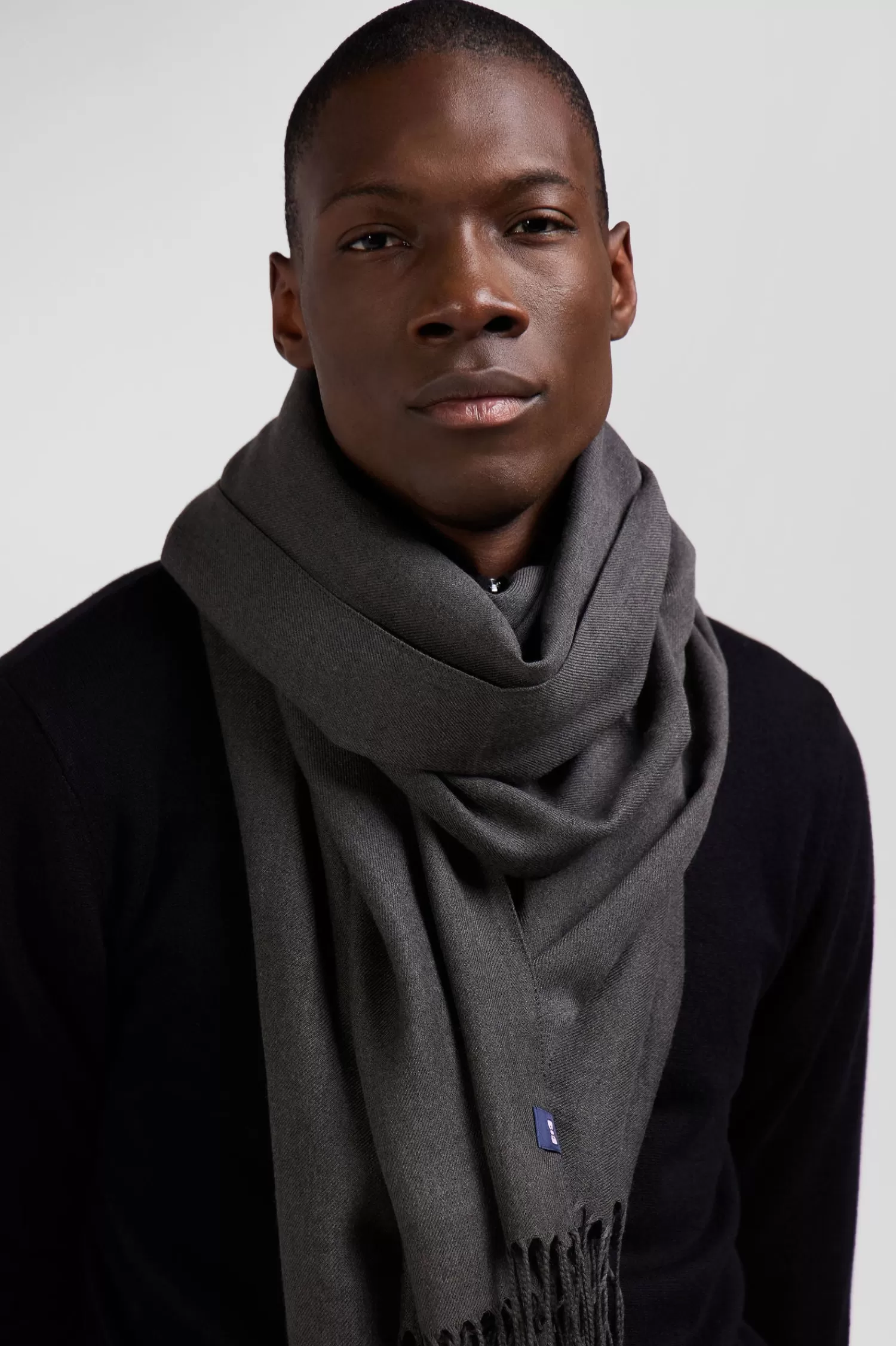 Eden Park Anthracite grey fringed plain scarf< Scarves And Wraps