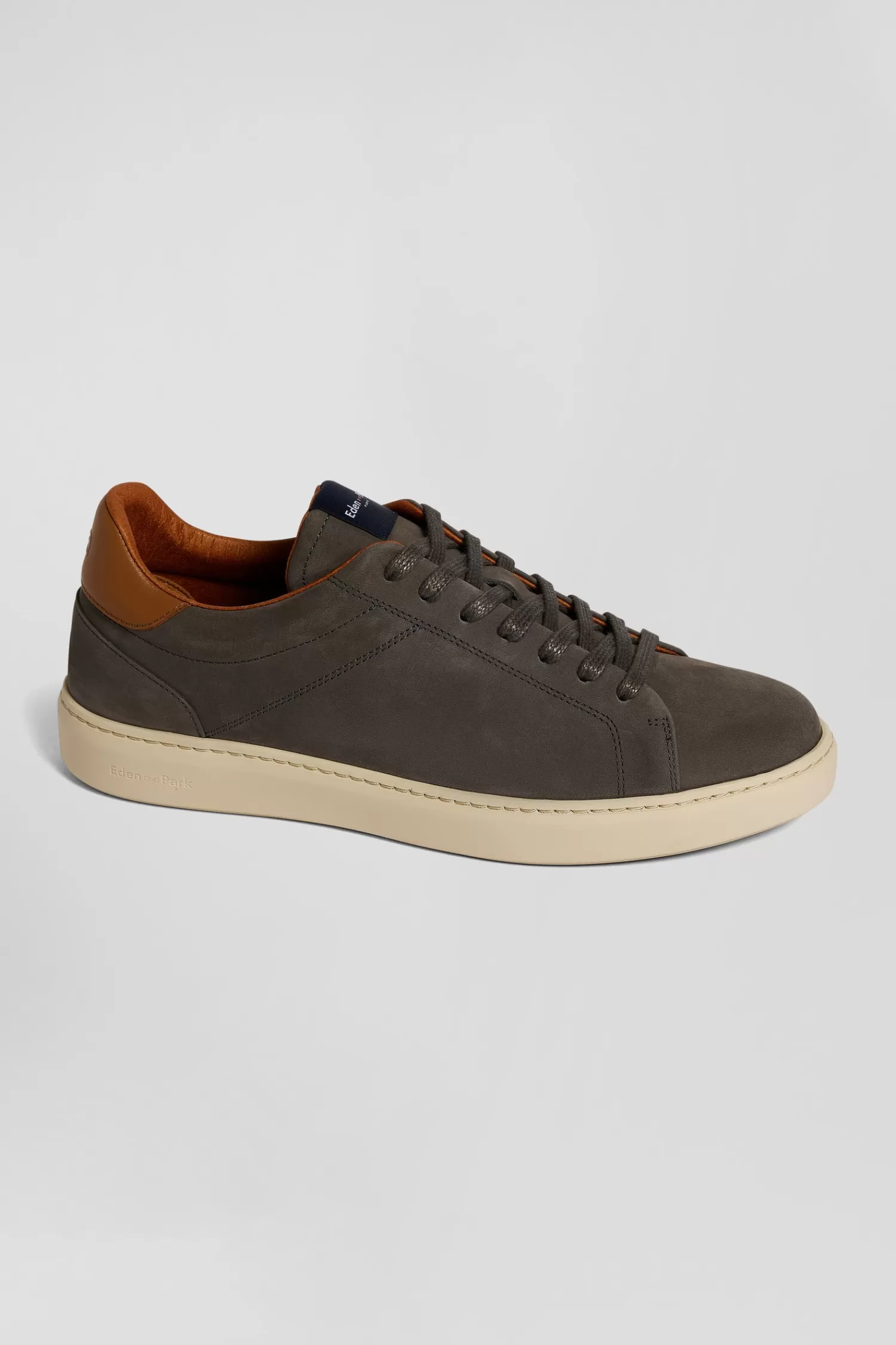 Eden Park Anthracite grey grained leather low-top sneakers< Sneakers
