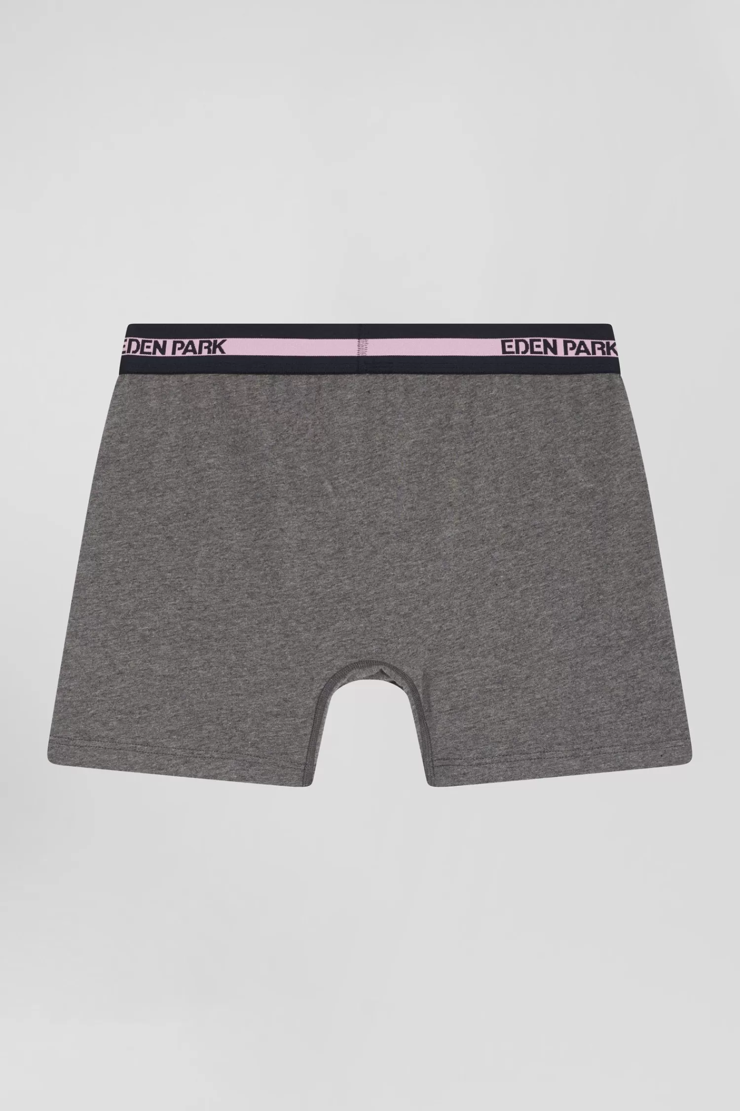 anthracite_grey_stretch_cotton_boxers_with_branded_waistband_2.webp Eden Park Anthracite grey stretch cotton boxers with branded waistband< Underwear