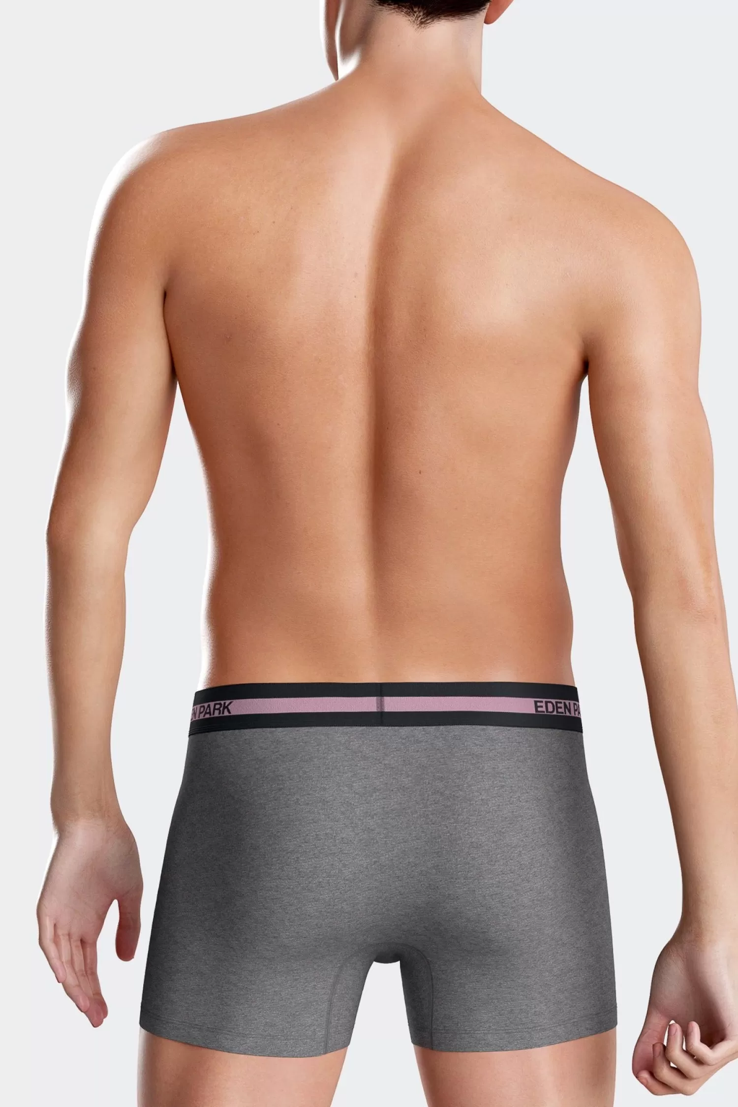 anthracite_grey_stretch_cotton_boxers_with_branded_waistband_3.webp Eden Park Anthracite grey stretch cotton boxers with branded waistband< Underwear