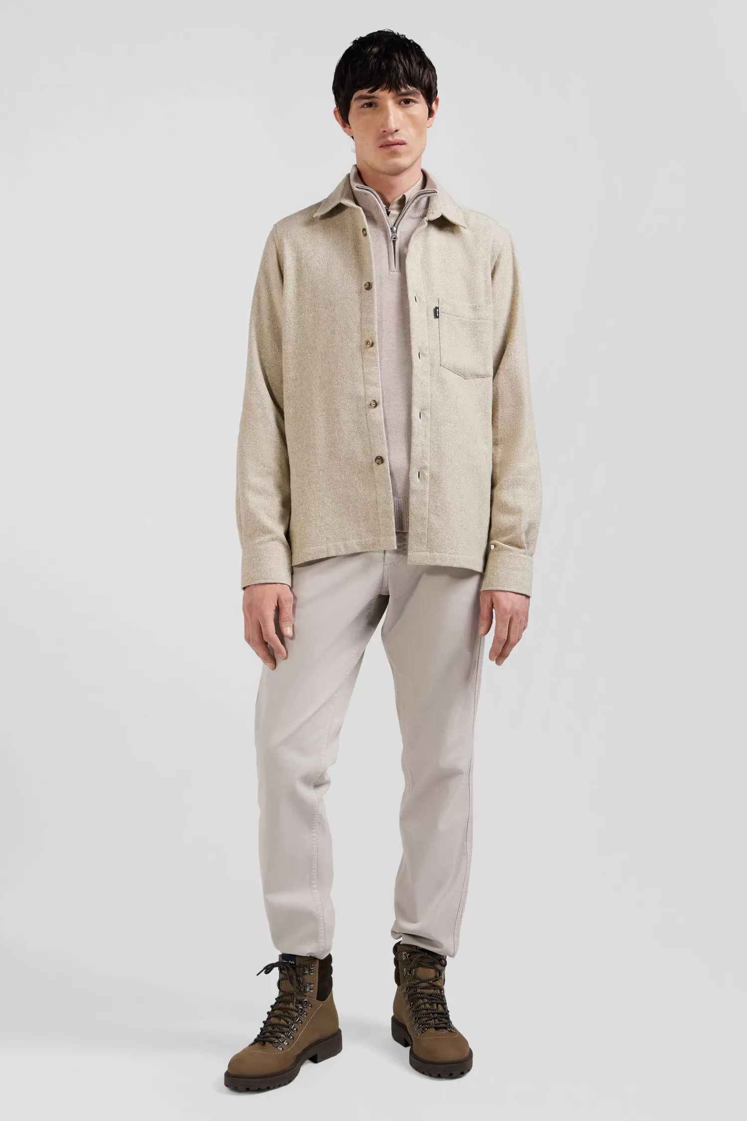 Eden Park Beige mixed cotton shirt< Shirts