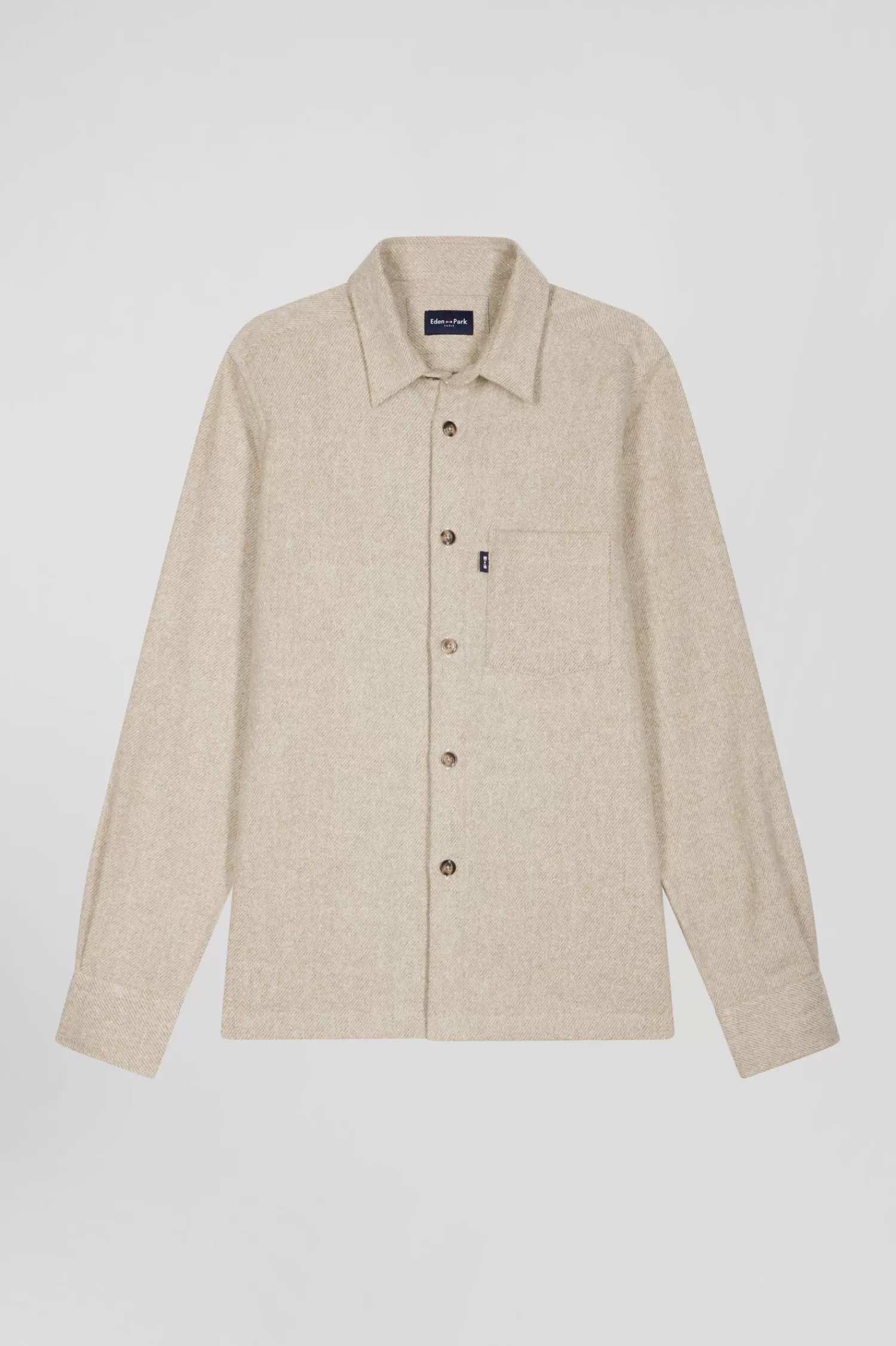 Eden Park Beige mixed cotton shirt< Shirts