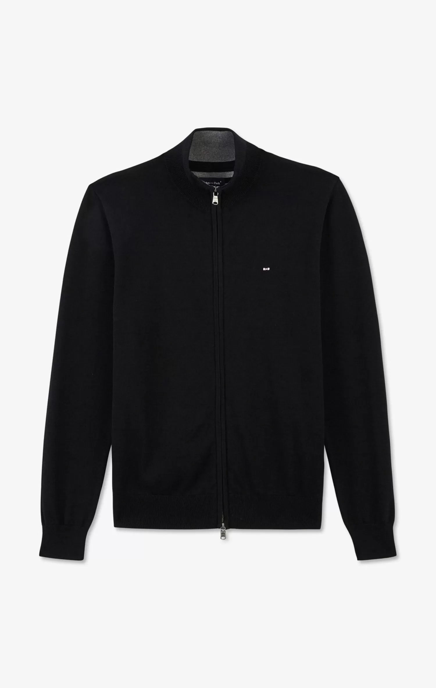 Eden Park Black cotton cardigan with zipper< Cardigans