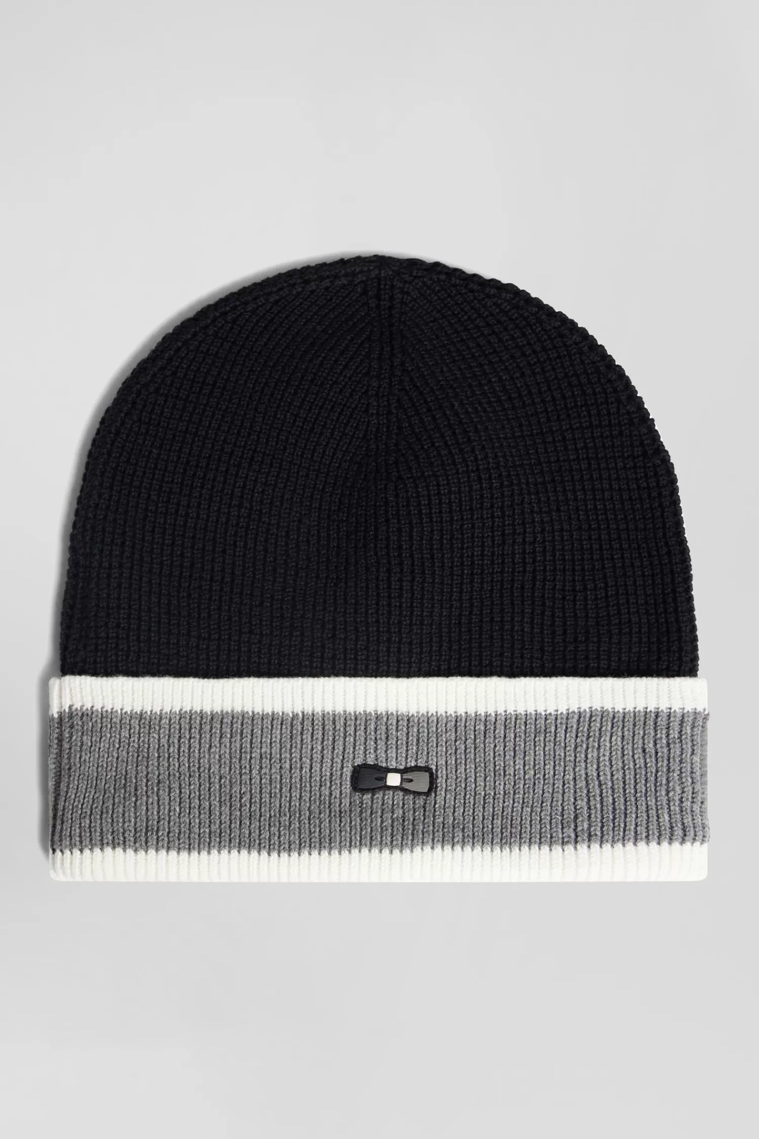 black_cotton_ep_jacquard_beanie_2.webp Eden Park Black cotton EP10 jacquard beanie< Beanies