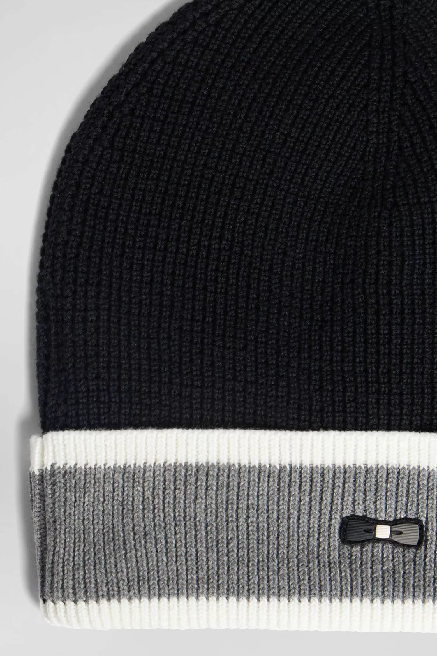 black_cotton_ep_jacquard_beanie_3.webp Eden Park Black cotton EP10 jacquard beanie< Beanies