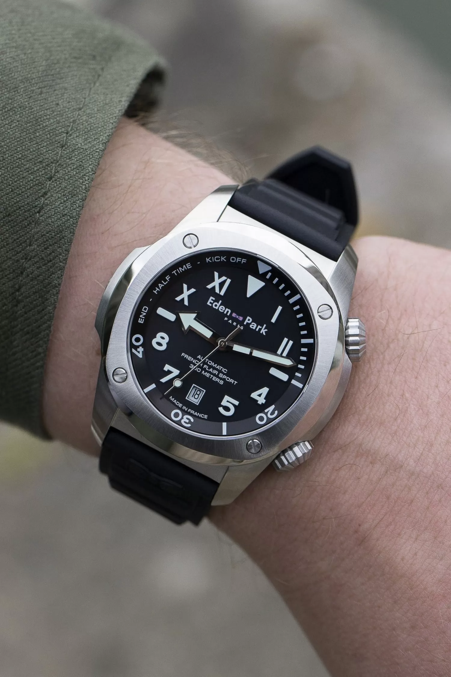 Eden Park Black French Flair divers’ automatic sport watch< Watches