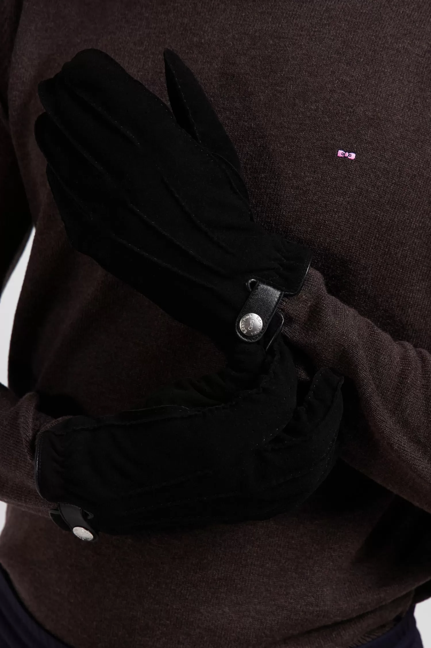 Eden Park Black leather gloves< Gloves