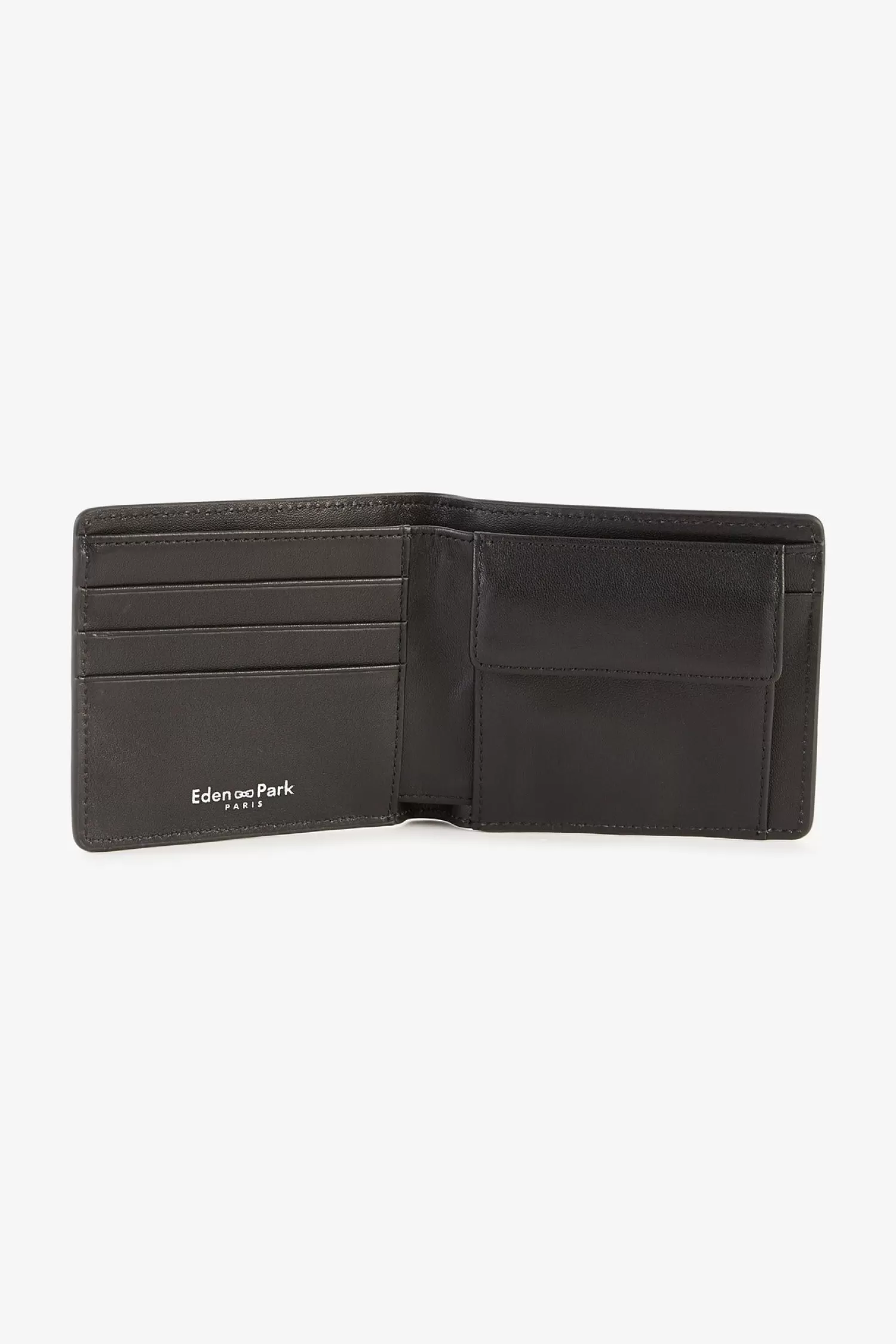 Eden Park Black leather Italian-style wallet< Portfolios