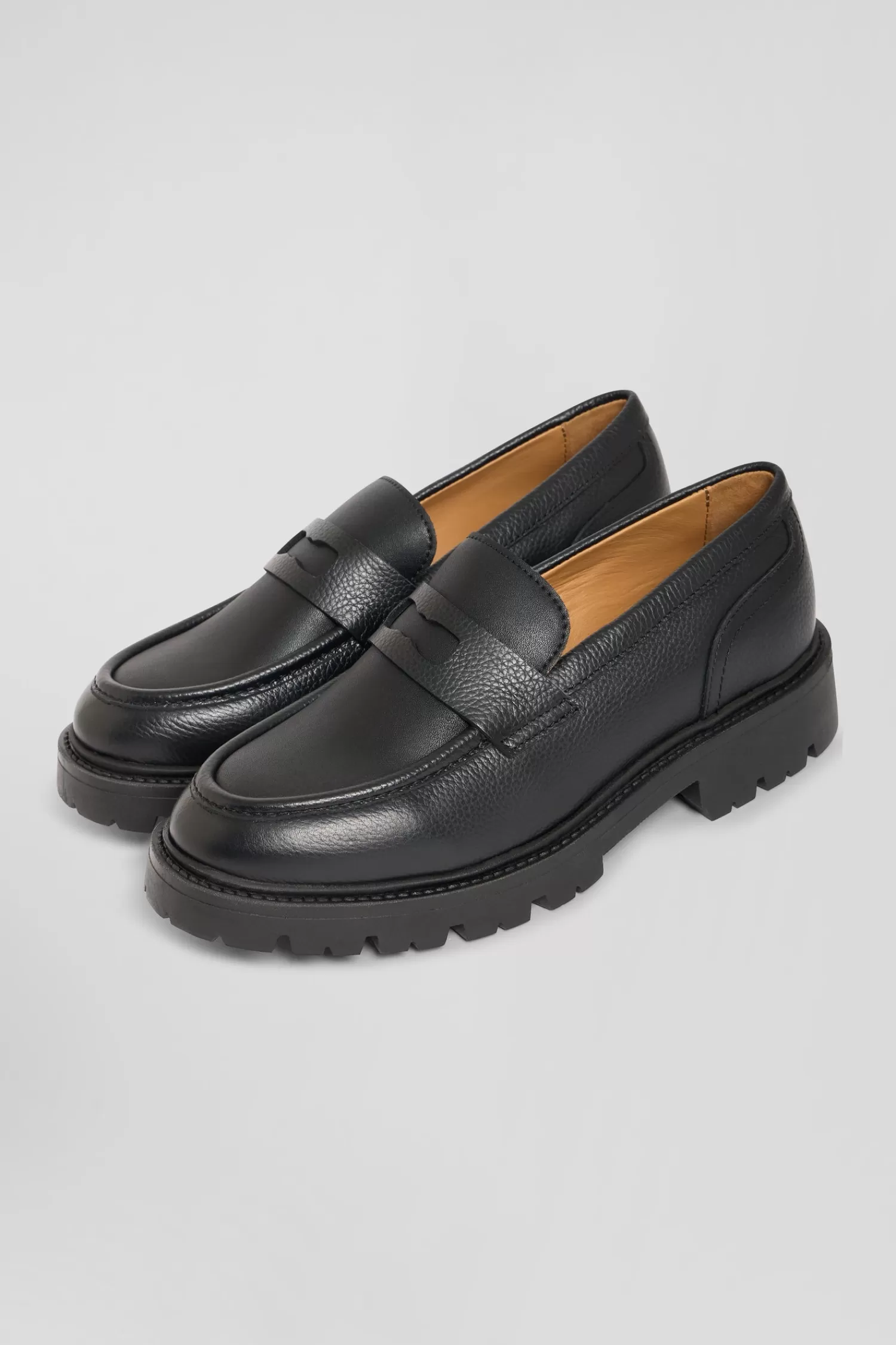 Eden Park Black leather loafers<Women Accessories