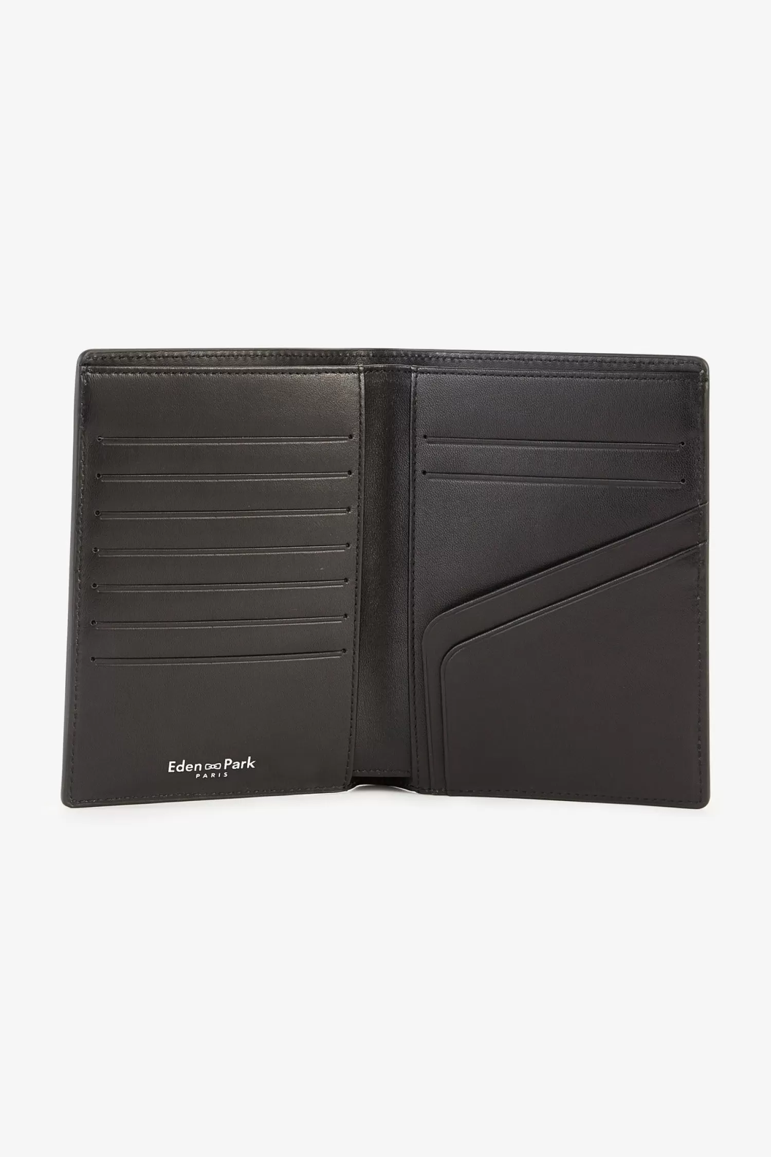 Eden Park Black leather passport wallet< Portfolios