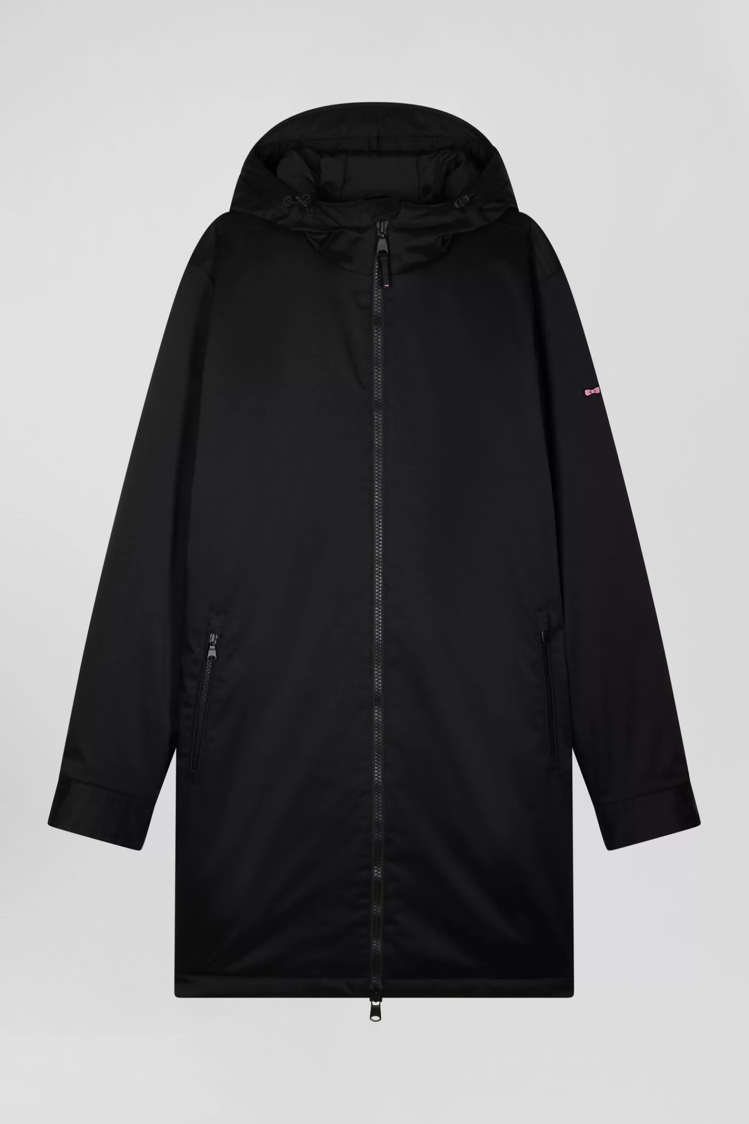 Eden Park Black long hooded nylon parka< Coats And Jackets