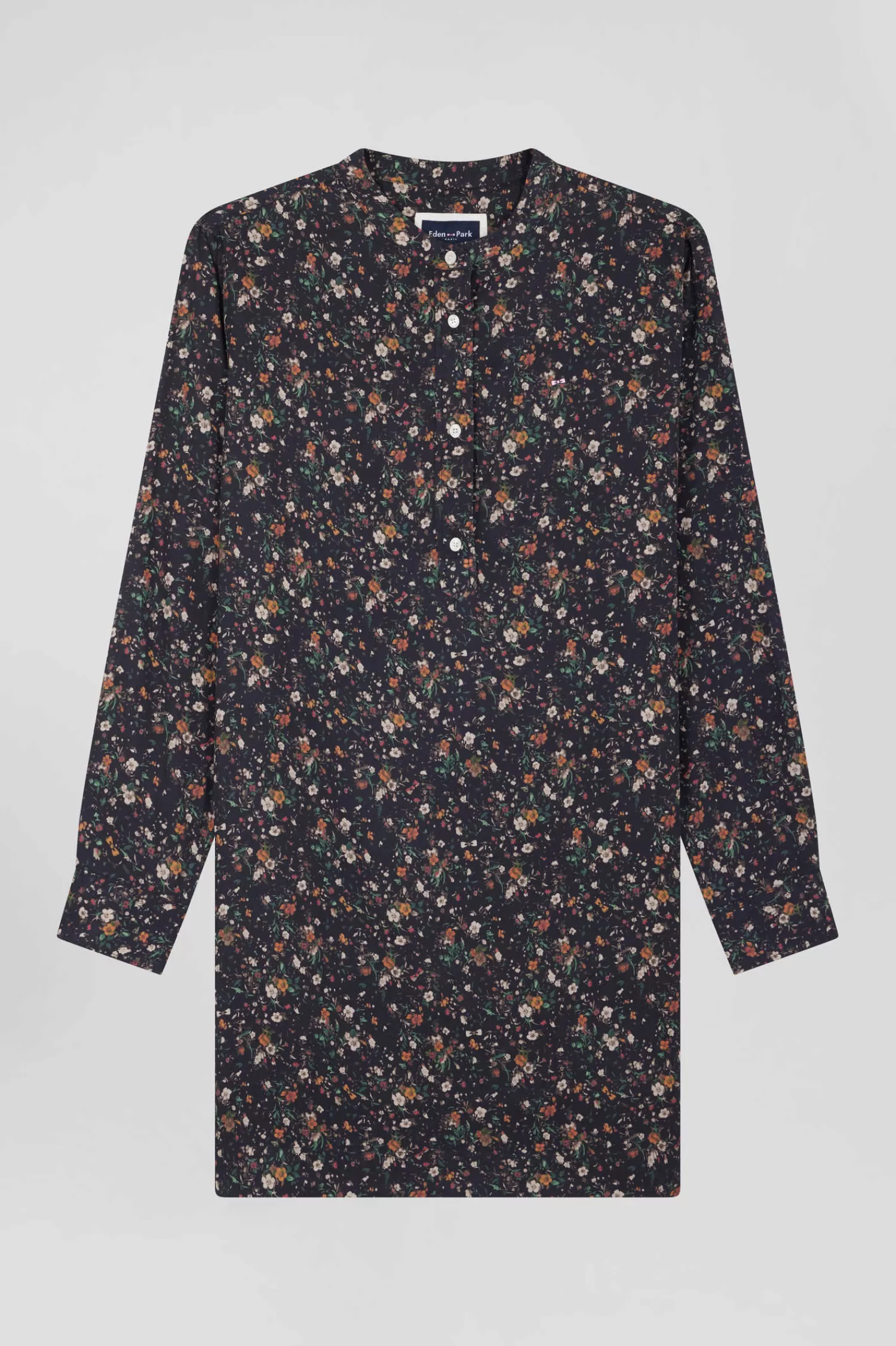 Eden Park Black lyocell floral shirt dress<Women Dresses And Skirts