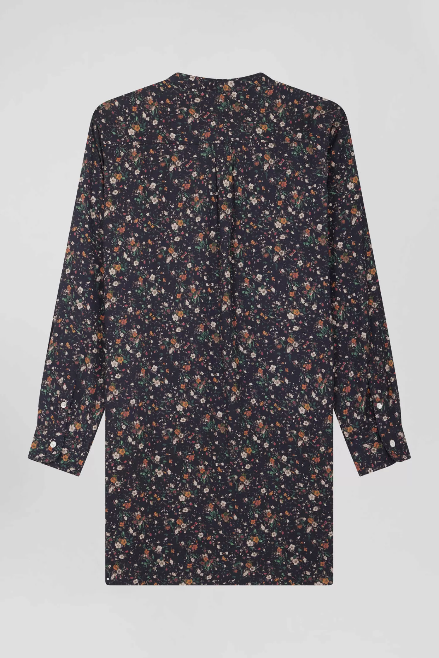 black_lyocell_floral_shirt_dress_3.webp Eden Park Black lyocell floral shirt dress<Women Dresses And Skirts