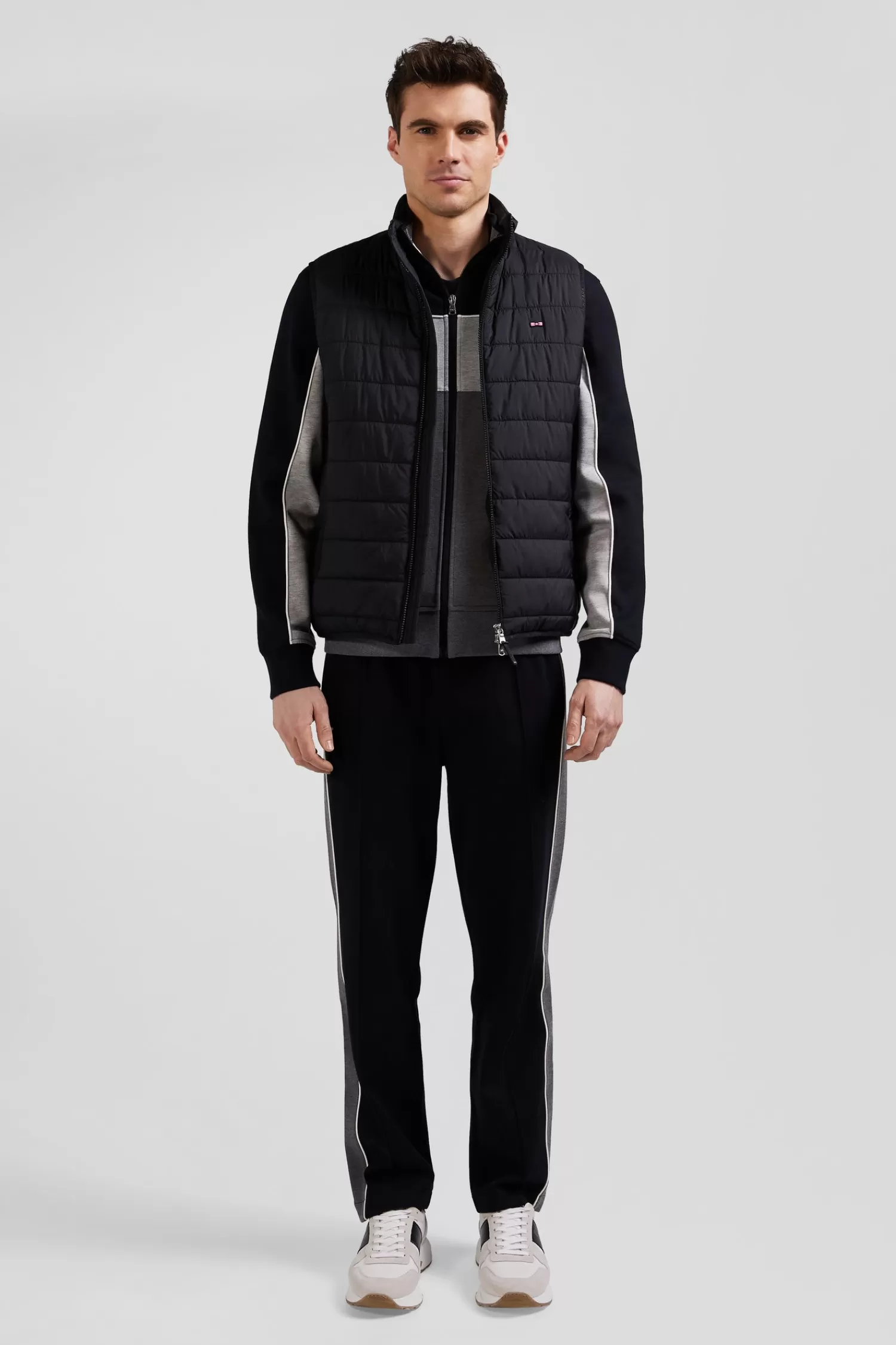 Eden Park Black quilted sleeveless high collar down vest< Coats And Jackets