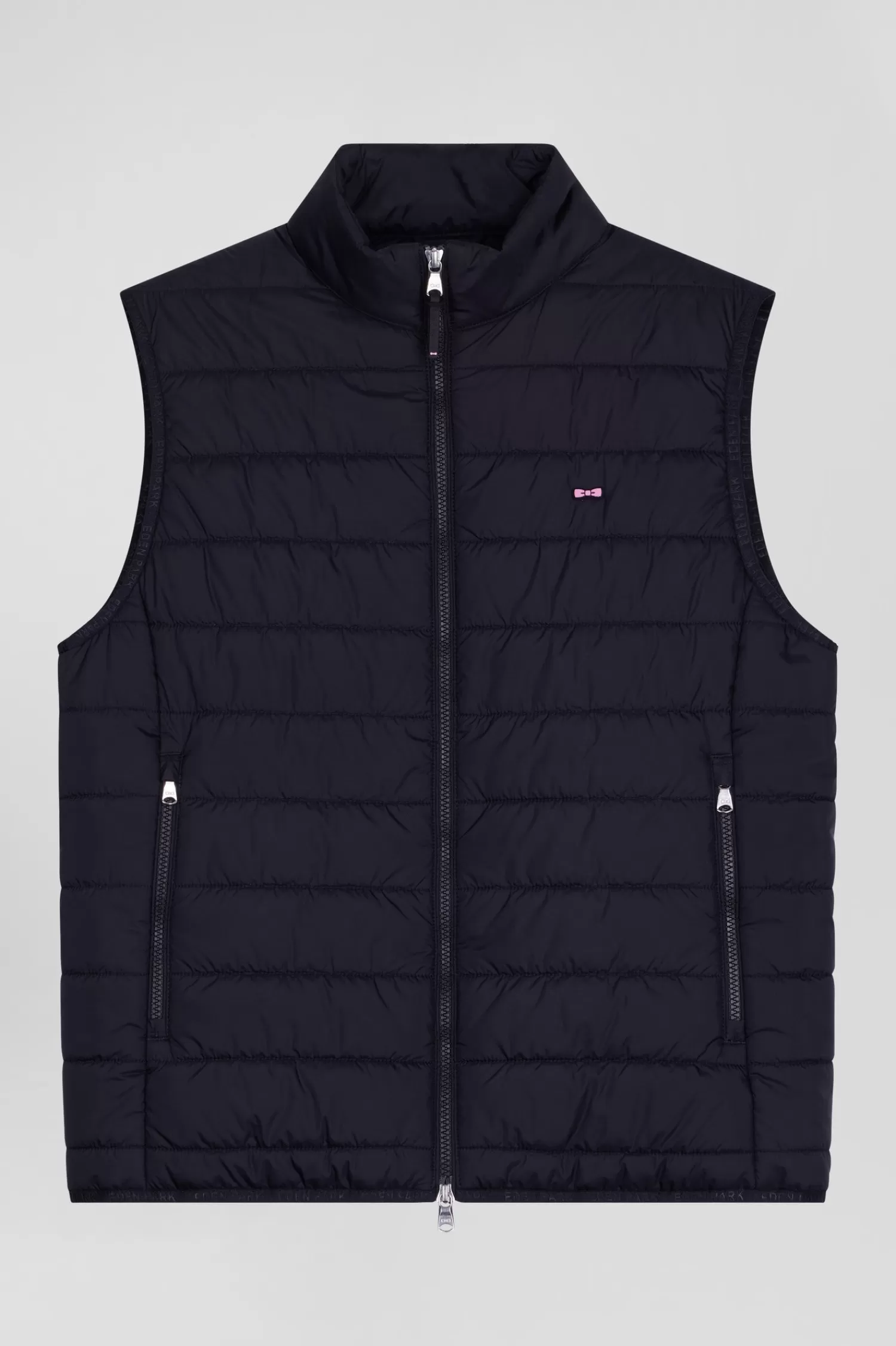 Eden Park Black quilted sleeveless high collar down vest< Coats And Jackets