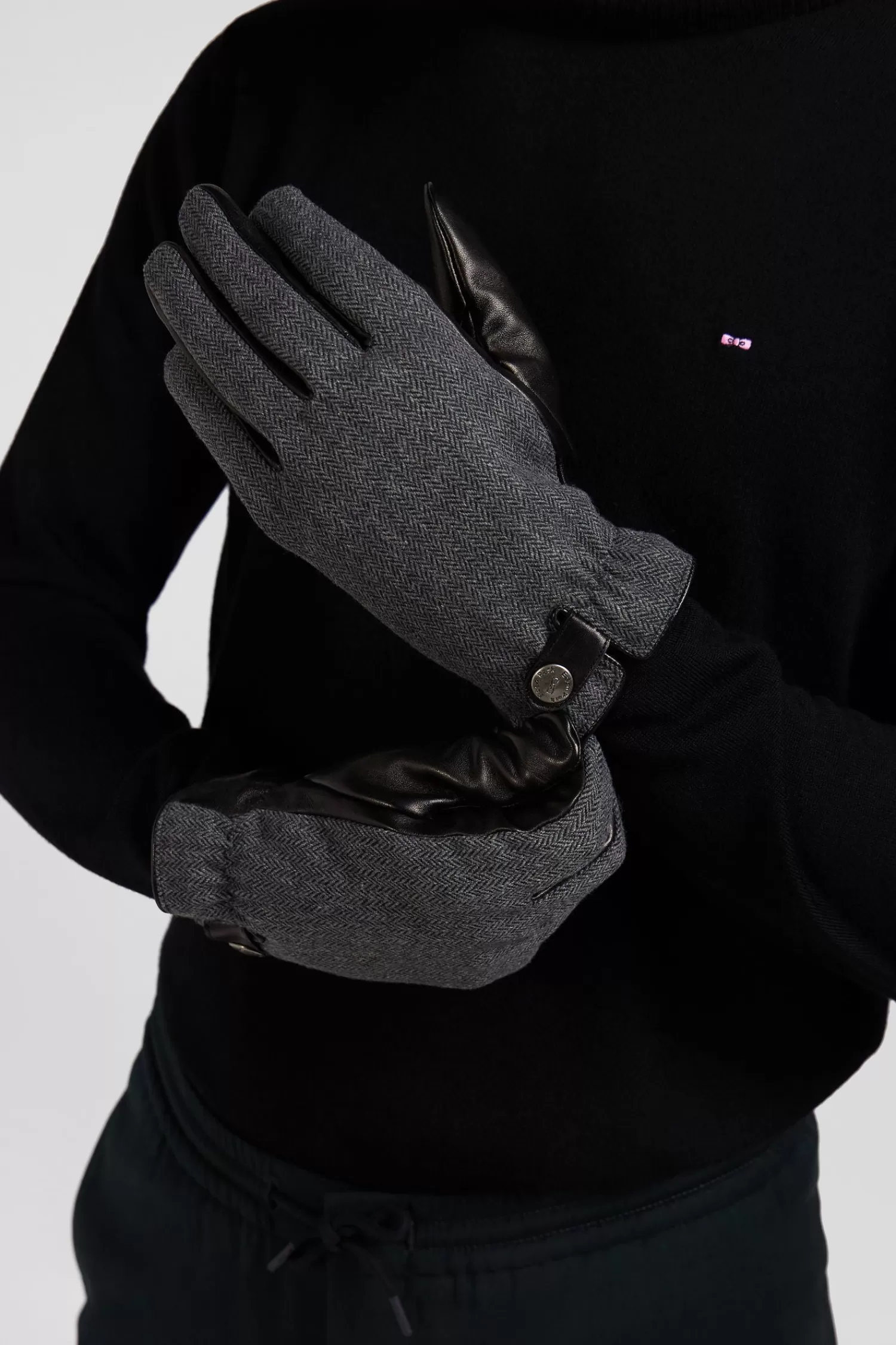Eden Park Black smooth leather gloves< Gloves