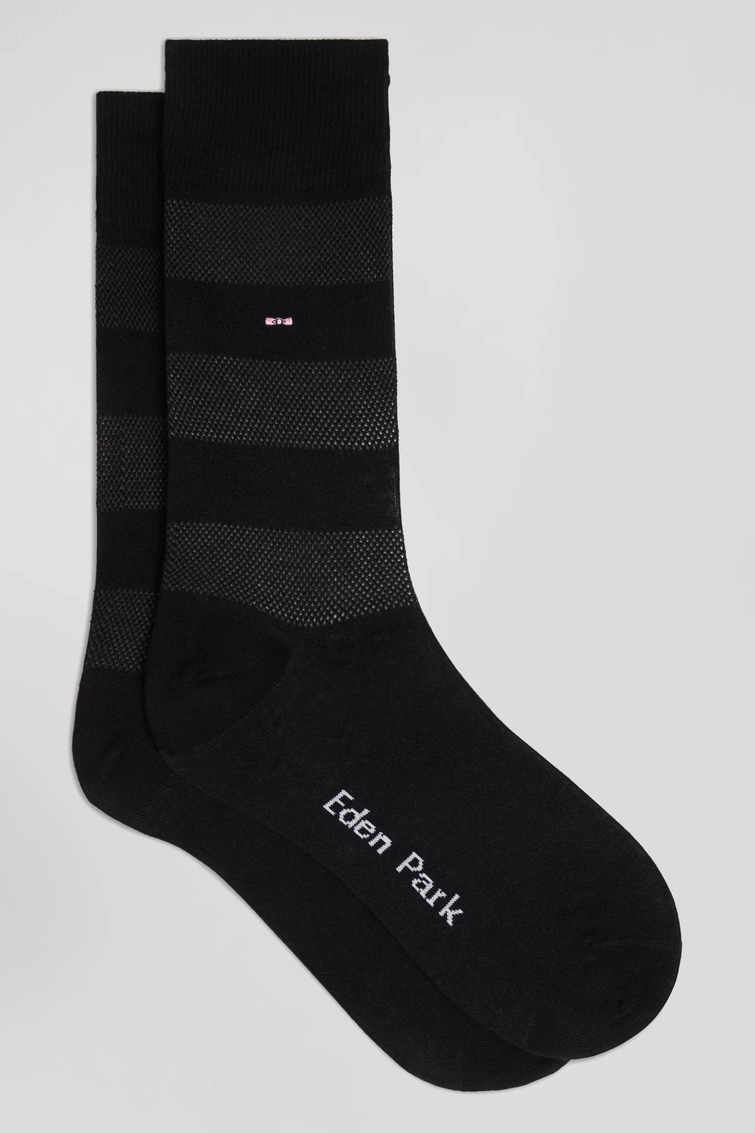 Eden Park Black socks with knit plays in stretch cotton< Socks