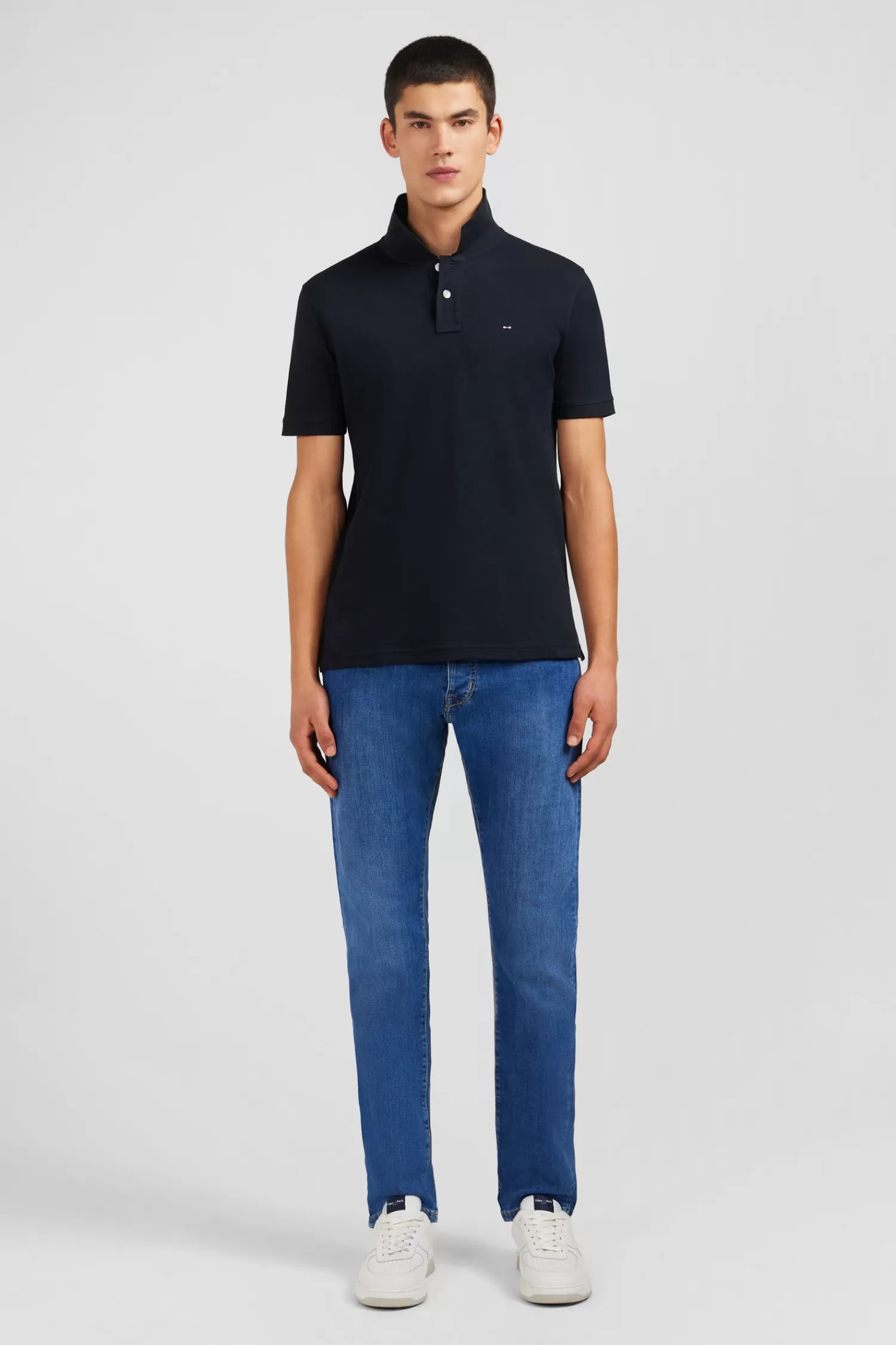 Eden Park Black stretch pima cotton polo< Polos