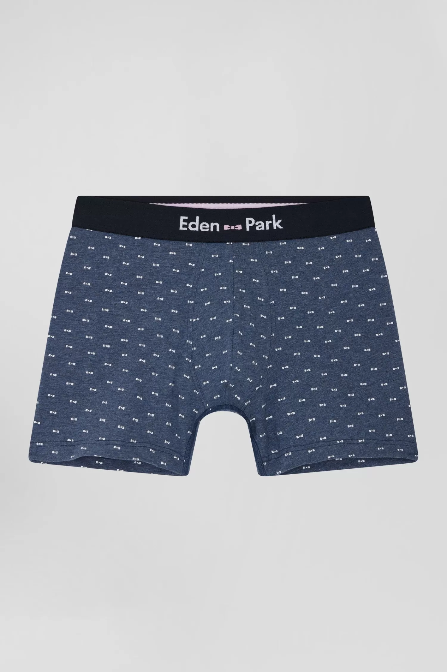 Eden Park Blue and pink stretch cotton boxers with micro bow tie pattern< Underwear
