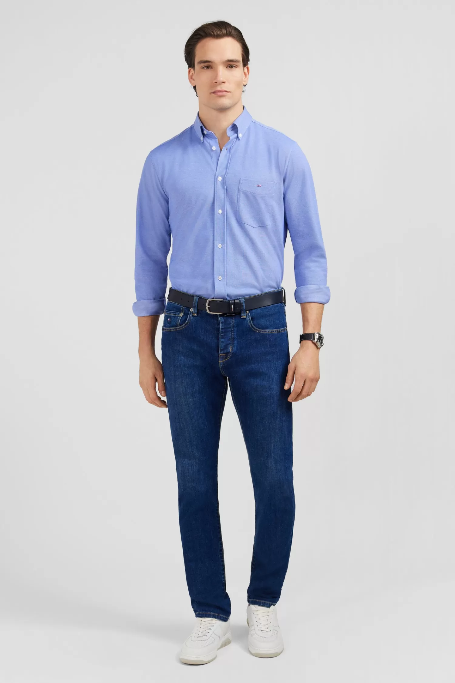 Eden Park Blue cotton pinpoint shirt< Shirts