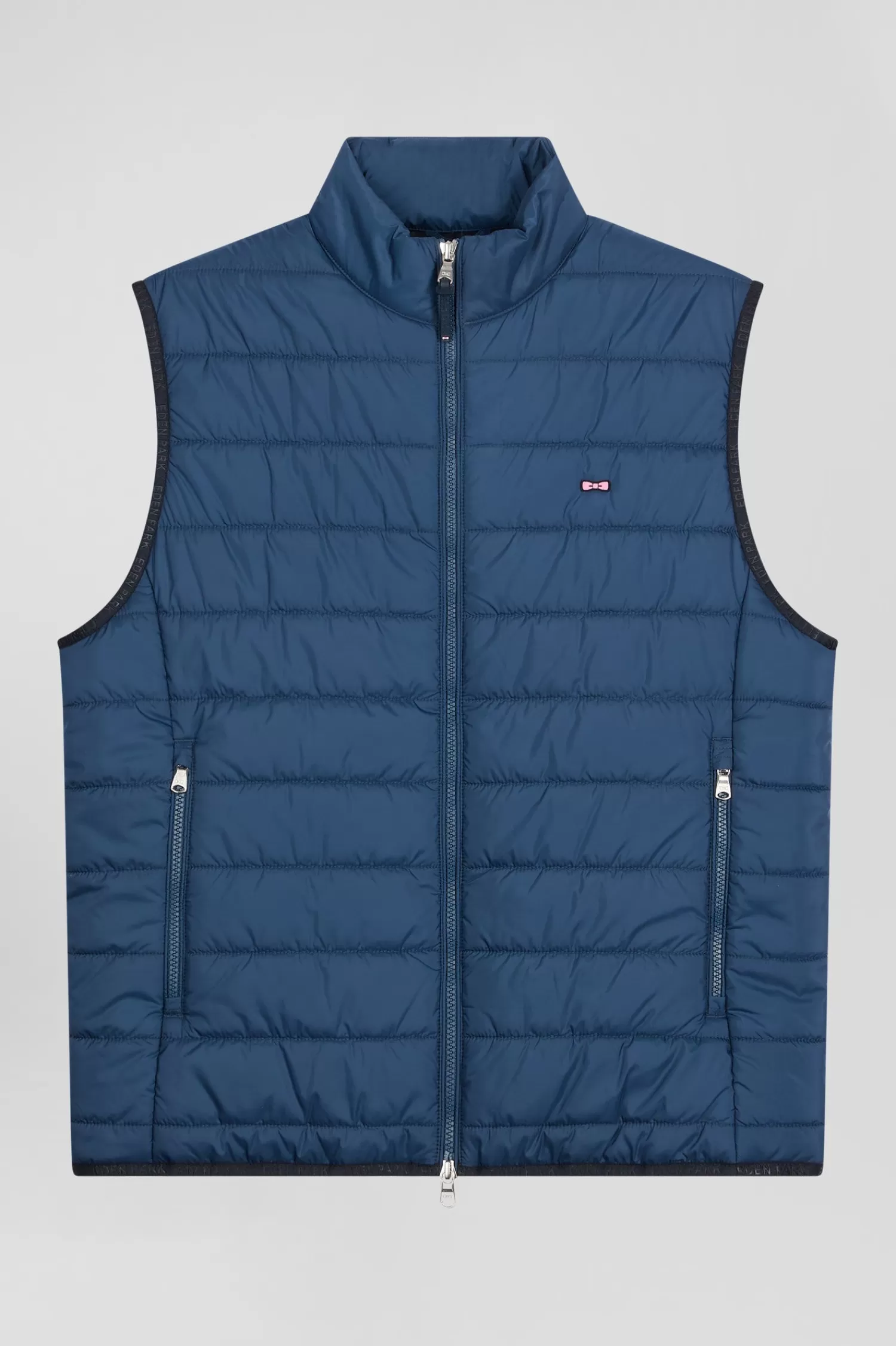 Eden Park Blue quilted sleeveless high collar down vest< Coats And Jackets