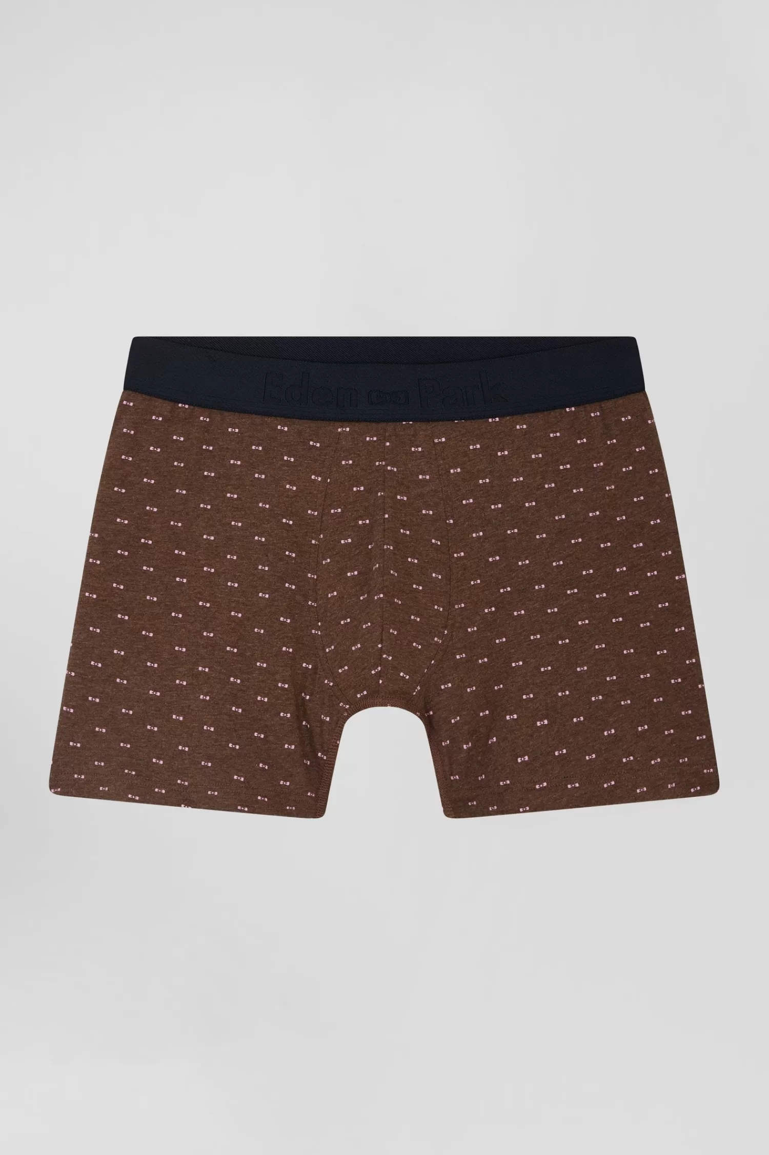Eden Park Brown and pink stretch cotton boxers with micro bow tie pattern< Underwear