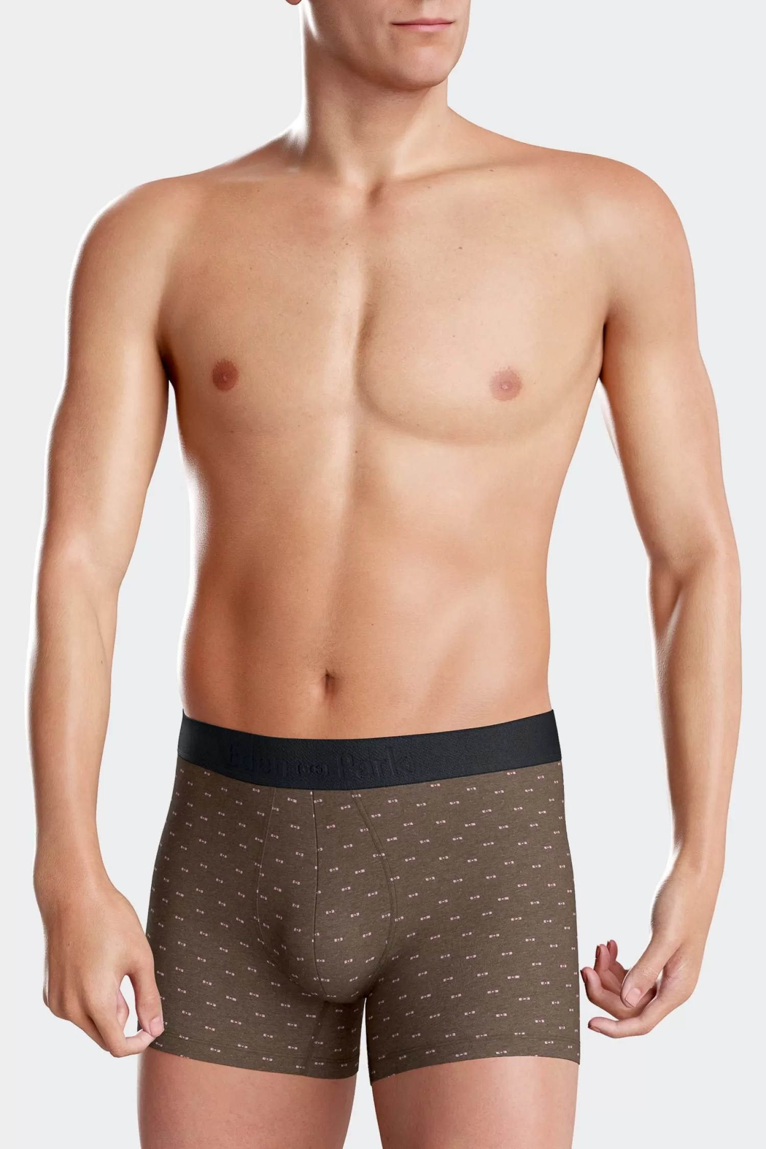 Eden Park Brown and pink stretch cotton boxers with micro bow tie pattern< Underwear