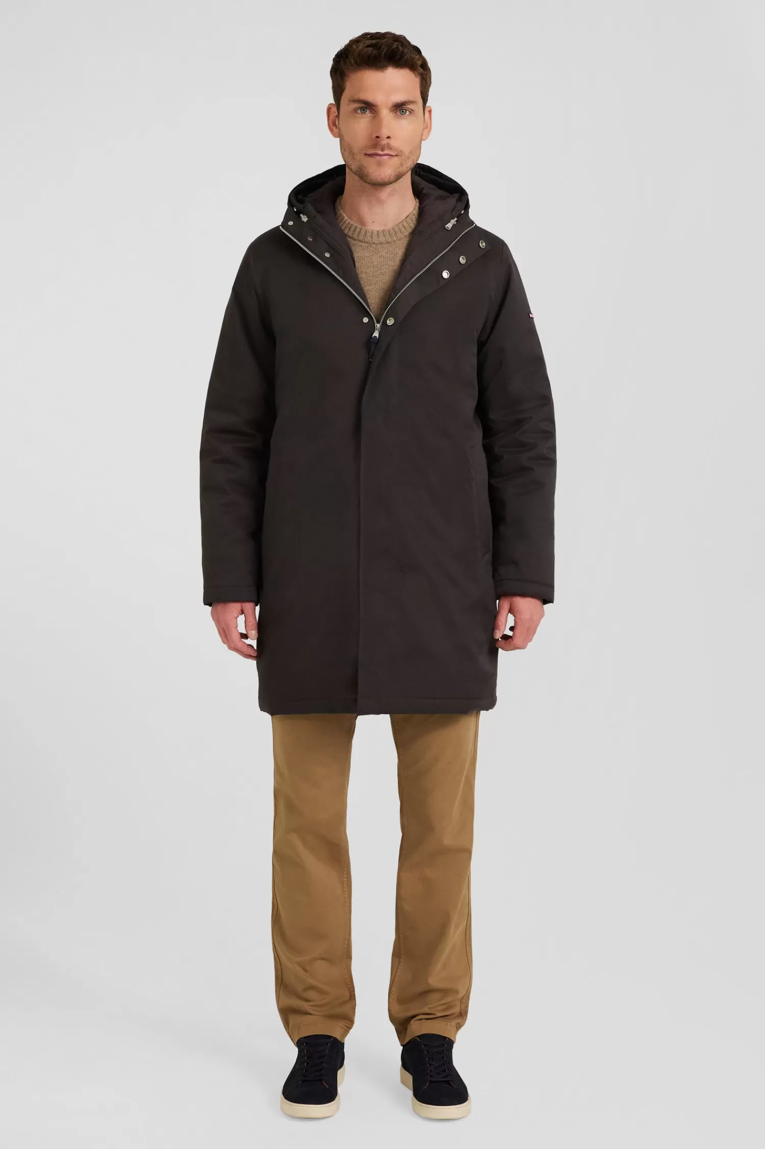 Eden Park Brown 2-in-1 nylon parka and down jacket< Coats And Jackets