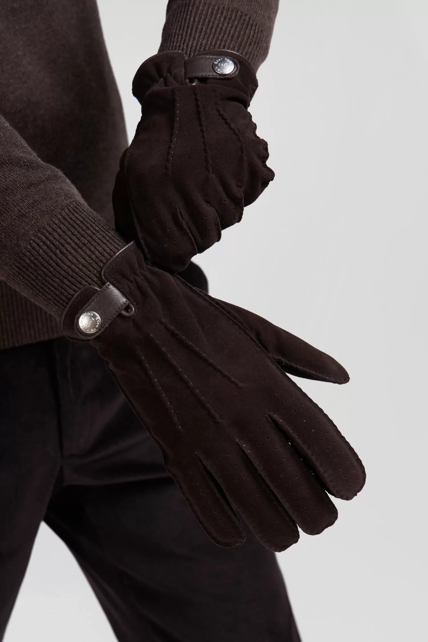 Eden Park Brown leather gloves< Gloves