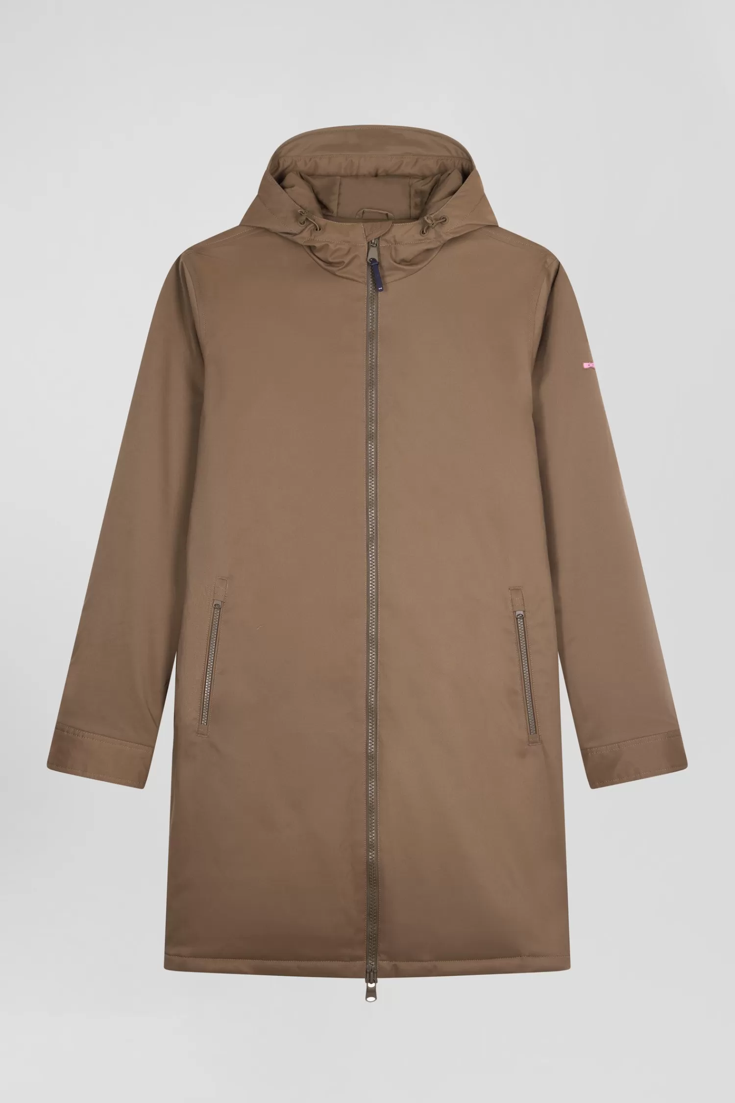 Eden Park Brown long hooded nylon parka< Coats And Jackets