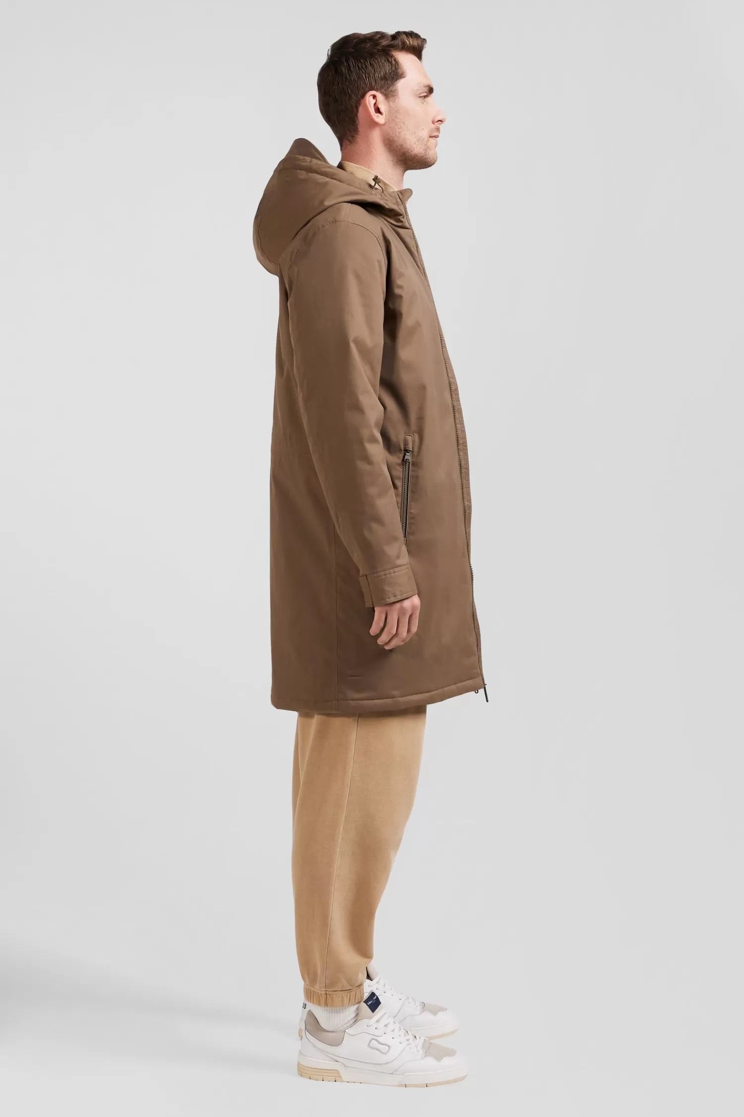 brown_long_hooded_nylon_parka_4.webp Eden Park Brown long hooded nylon parka< Coats And Jackets
