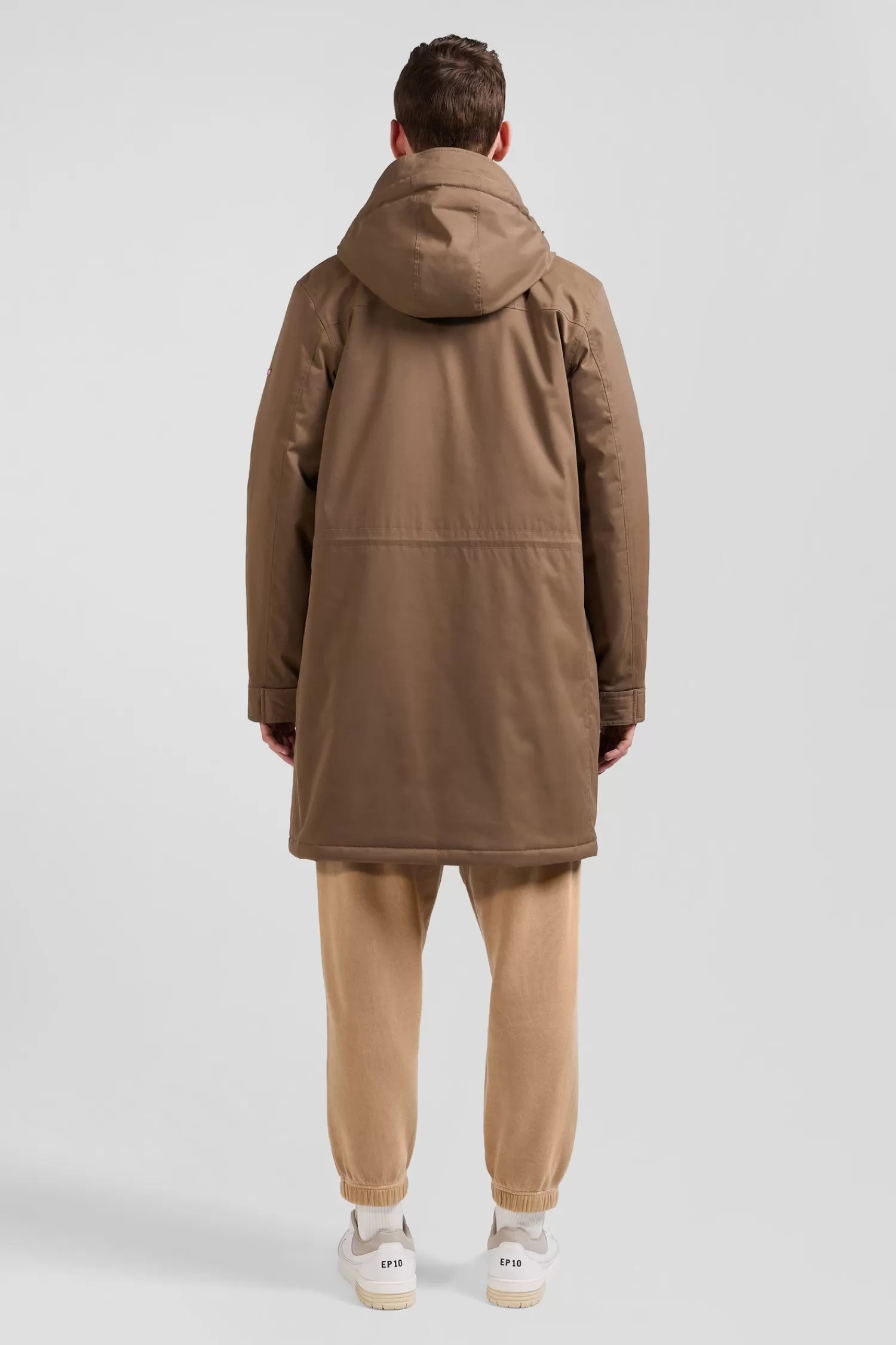 brown_long_hooded_nylon_parka_5.webp Eden Park Brown long hooded nylon parka< Coats And Jackets
