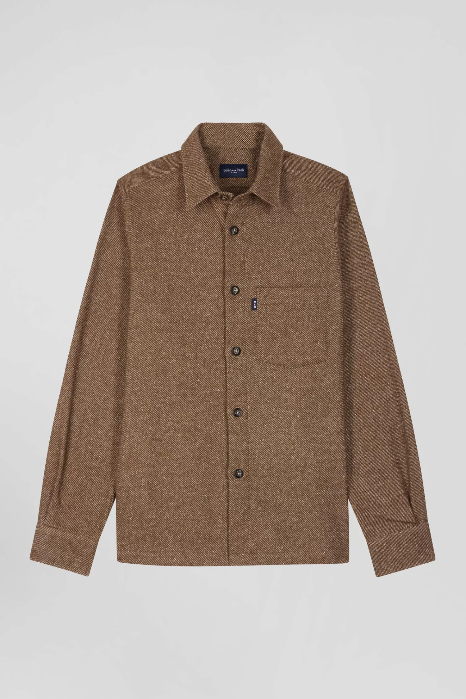 Eden Park Brown mixed cotton shirt< Shirts