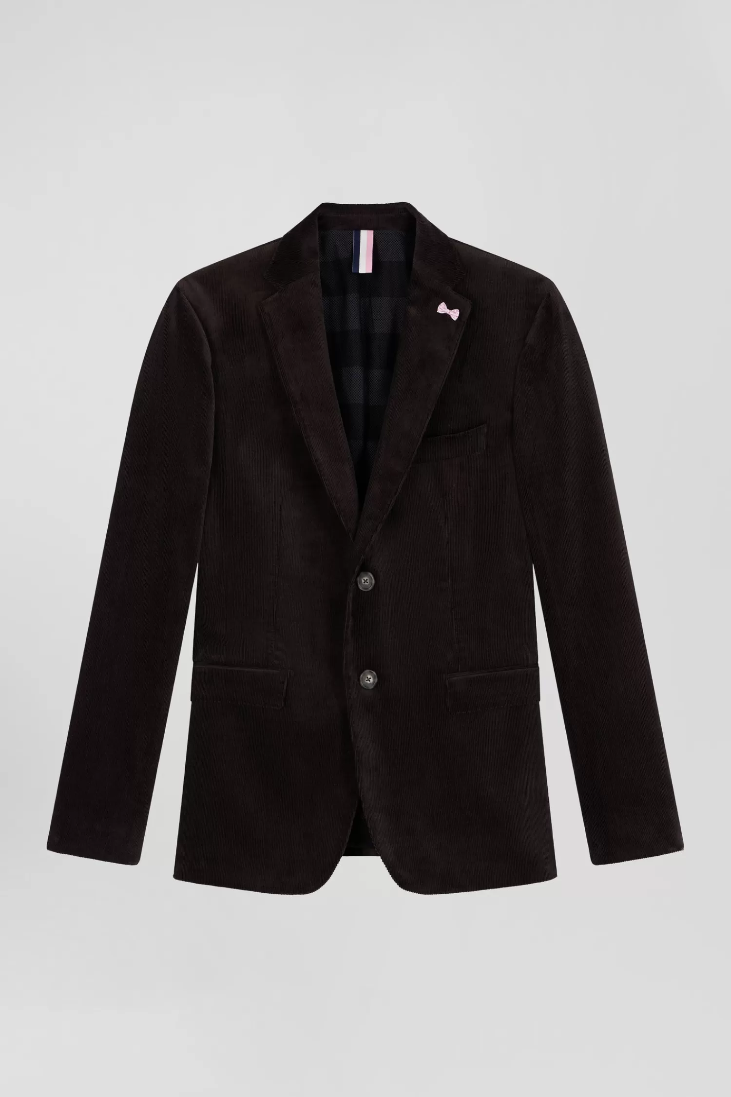 Eden Park Brown stretch cotton velvet jacket Modern fit< Jackets And Suits