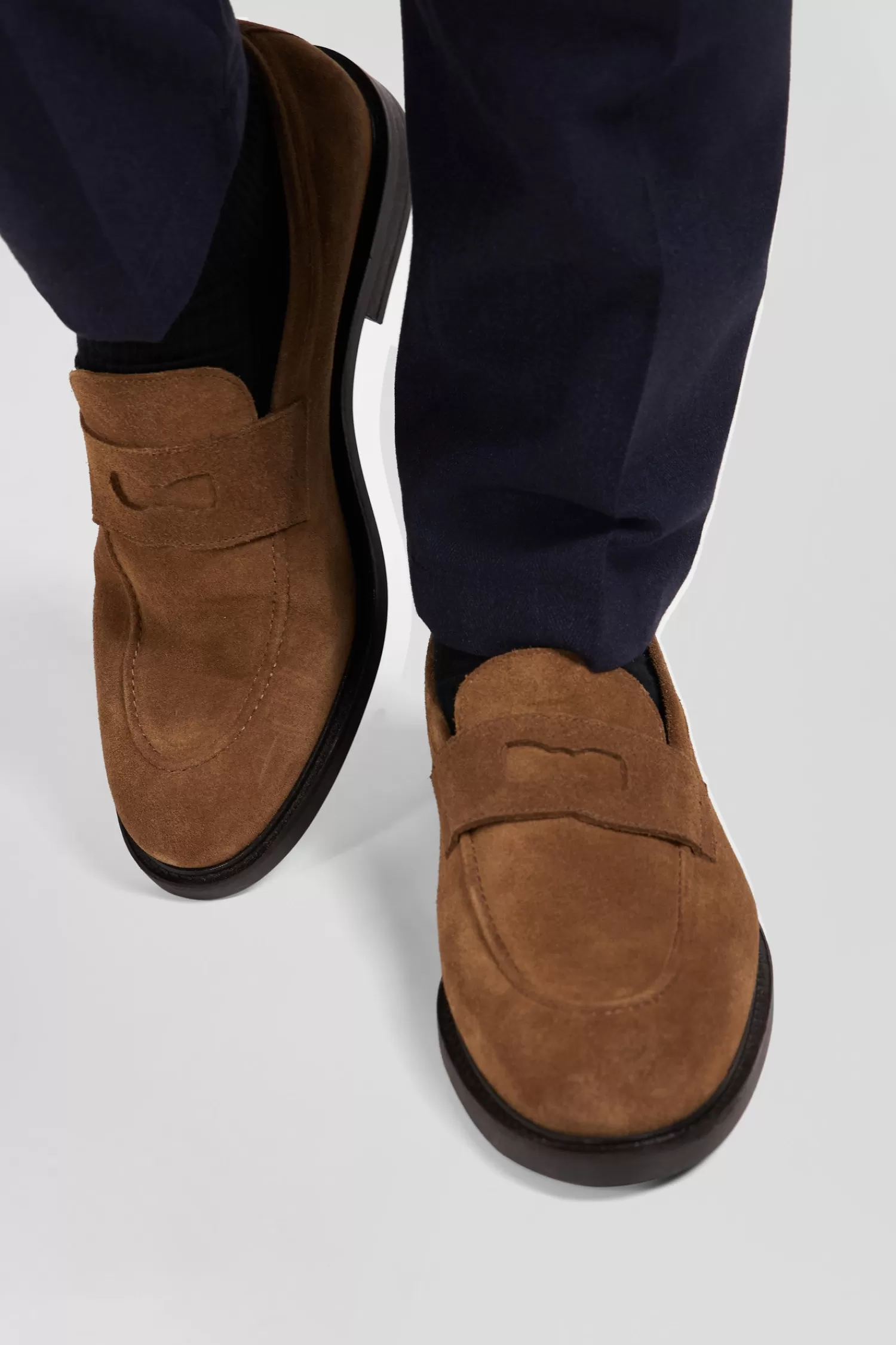 Eden Park Brown suede leather loafers< Loafers