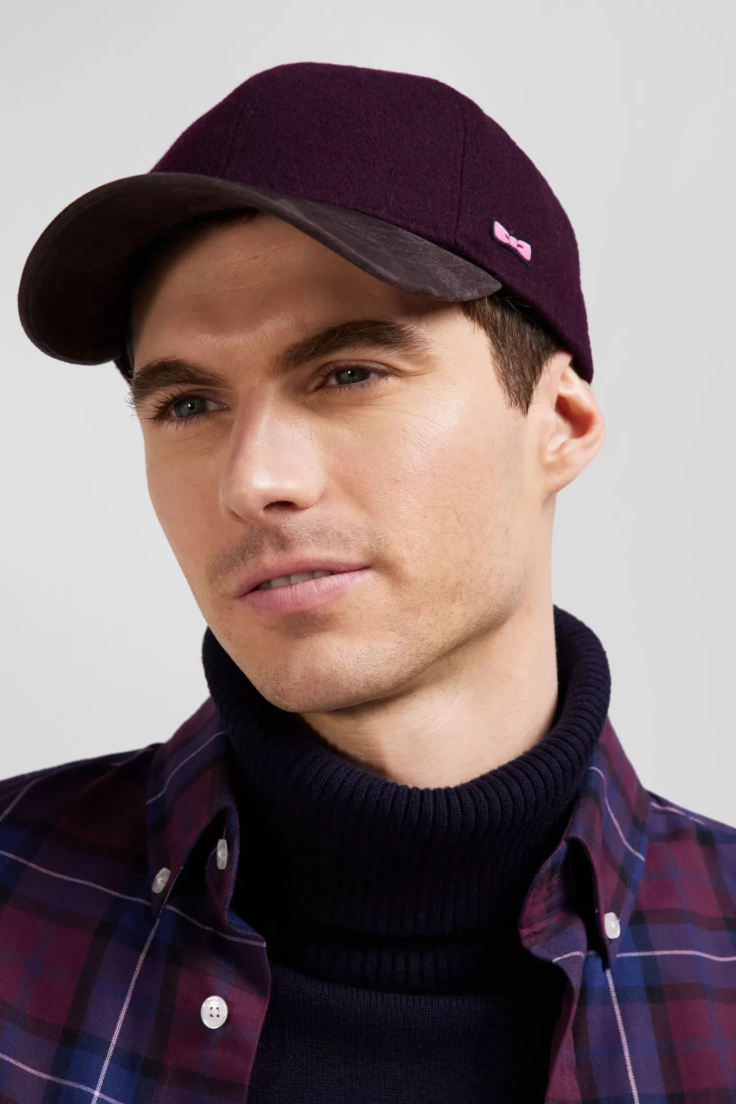 Eden Park Burgundy and brown wool felt cap< Caps
