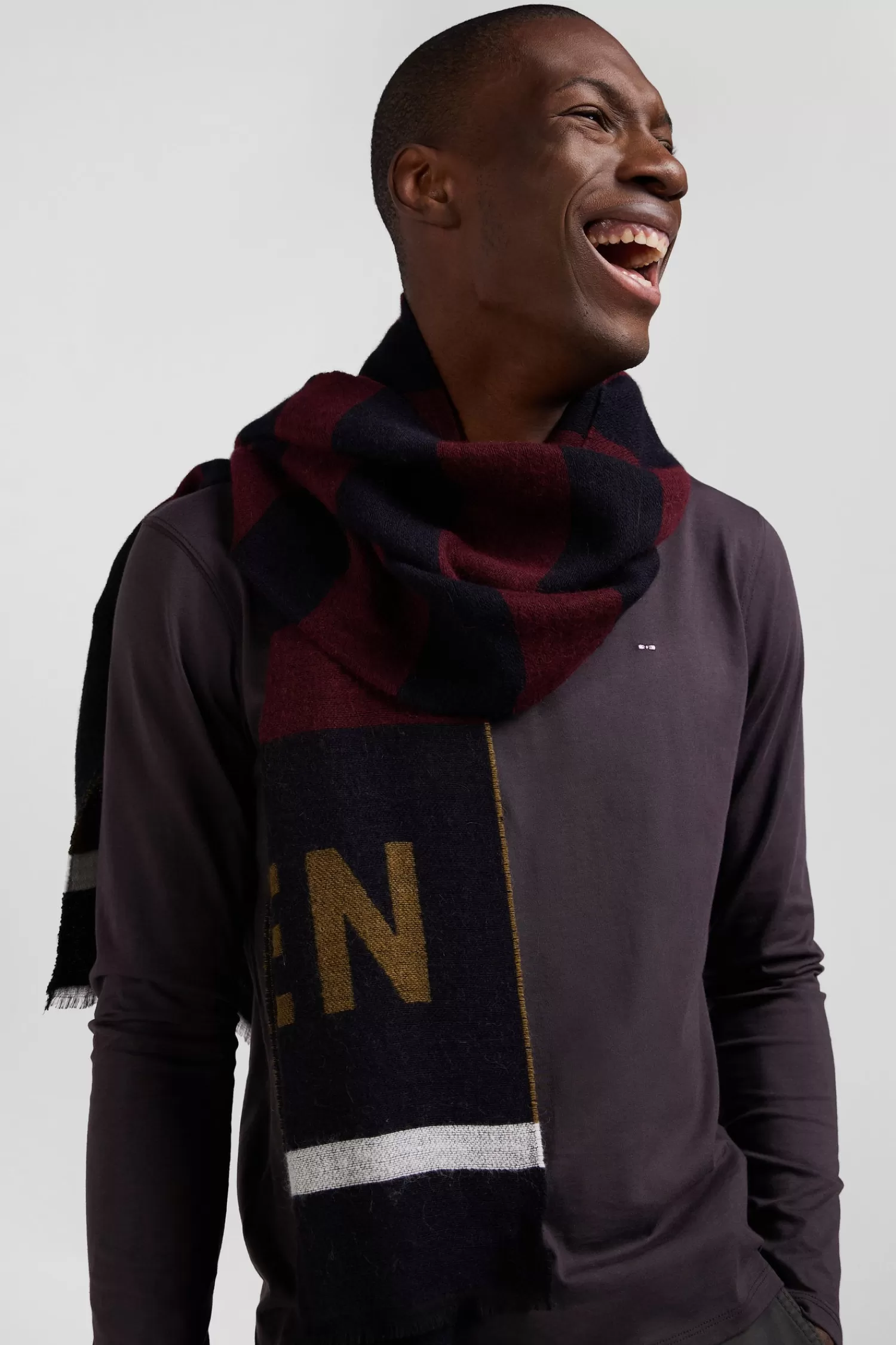 Eden Park Burgundy striped scarf< Scarves And Wraps