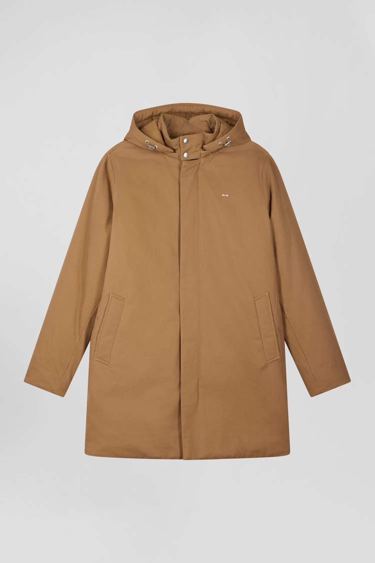 Eden Park Camel gabardine cotton hooded parka< Coats And Jackets