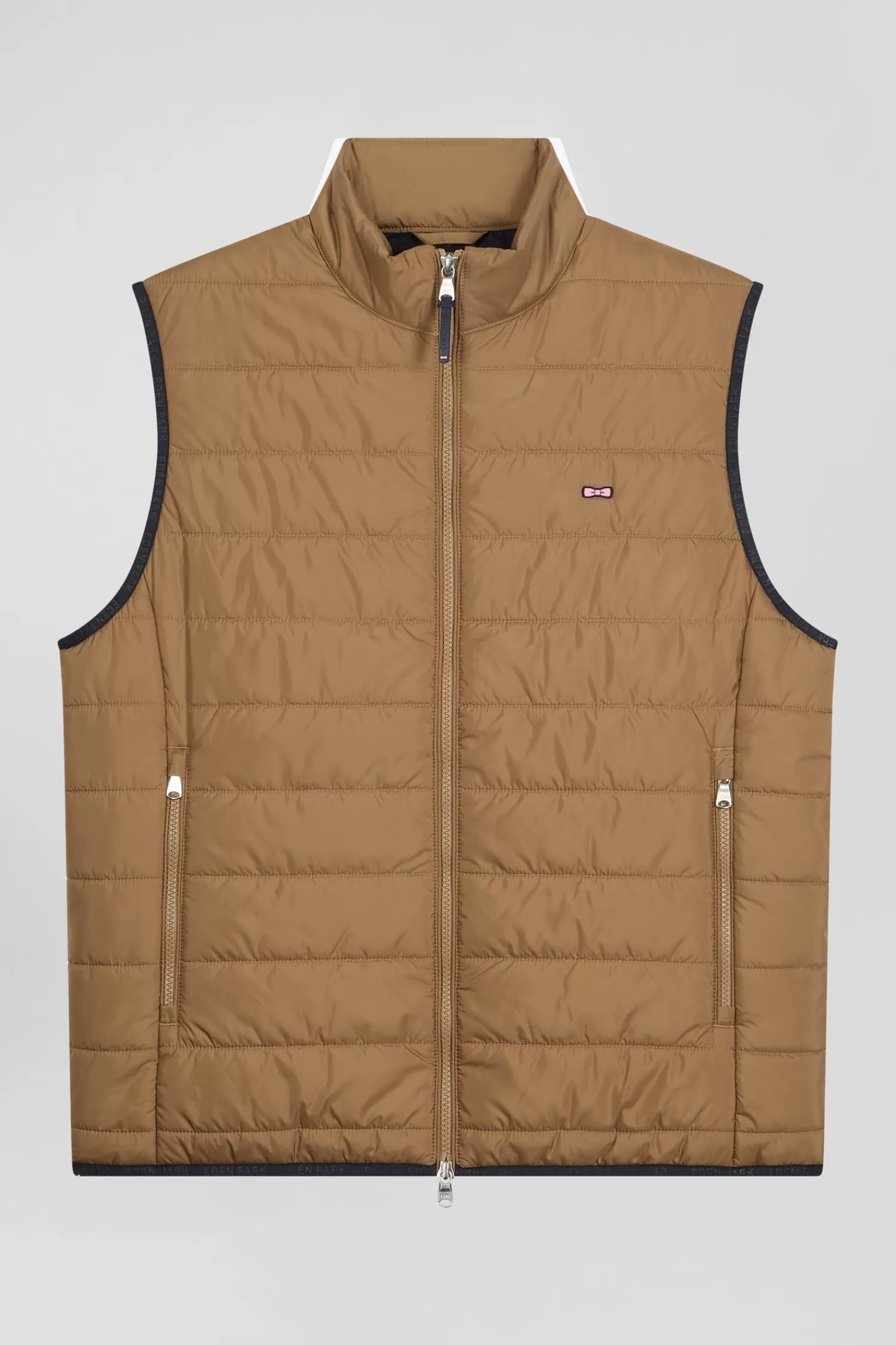 Eden Park Camel quilted sleeveless high collar down vest< Coats And Jackets