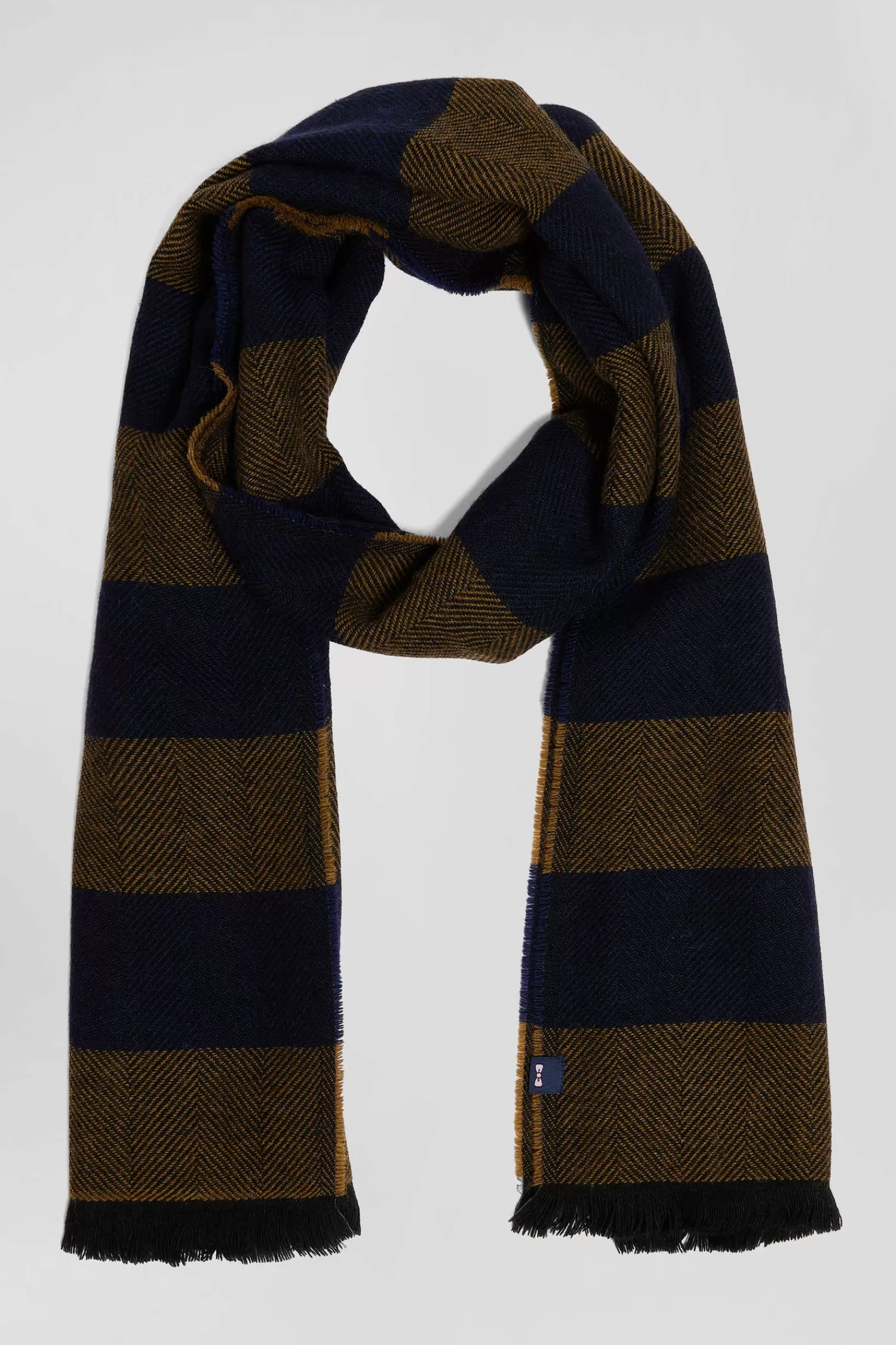 Eden Park Camel striped mixed wool large scarf< Scarves And Wraps