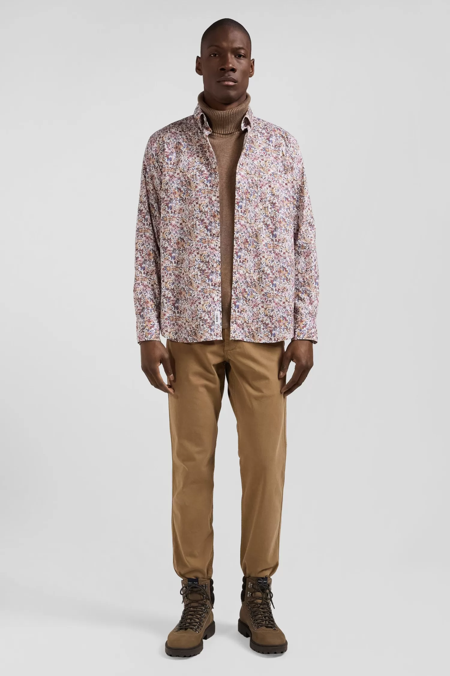 Eden Park Chemise en coton à microimprimé beige coupe Regular< Shirts