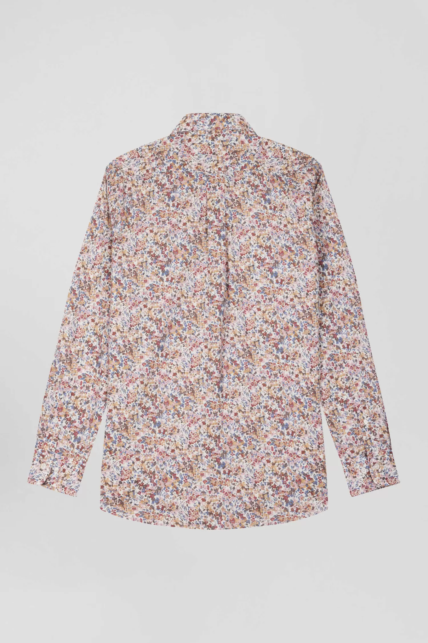 chemise_en_coton__microimprim_beige_coupe_regular_3.webp Eden Park Chemise en coton à microimprimé beige coupe Regular< Shirts