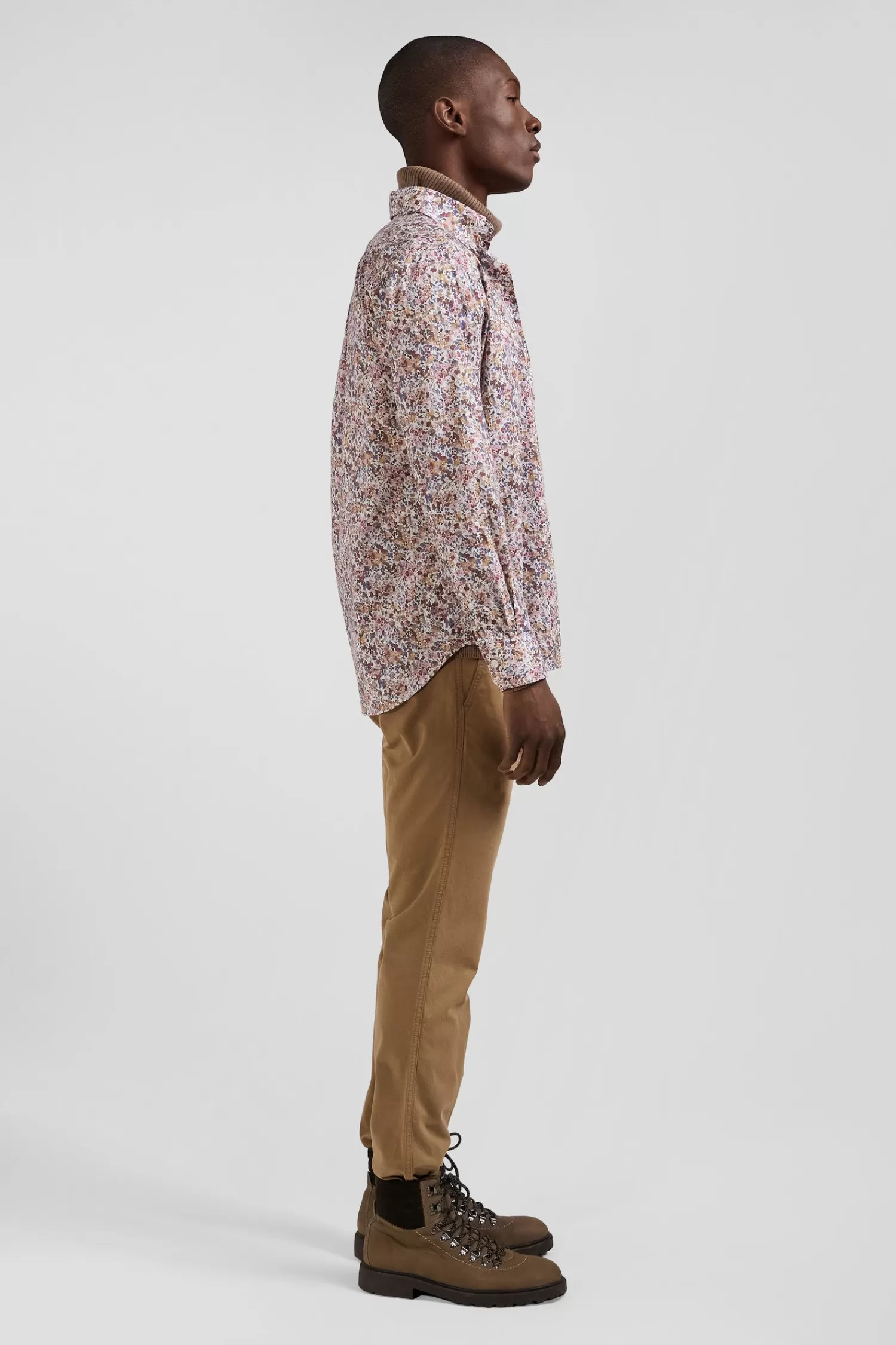 chemise_en_coton__microimprim_beige_coupe_regular_4.webp Eden Park Chemise en coton à microimprimé beige coupe Regular< Shirts