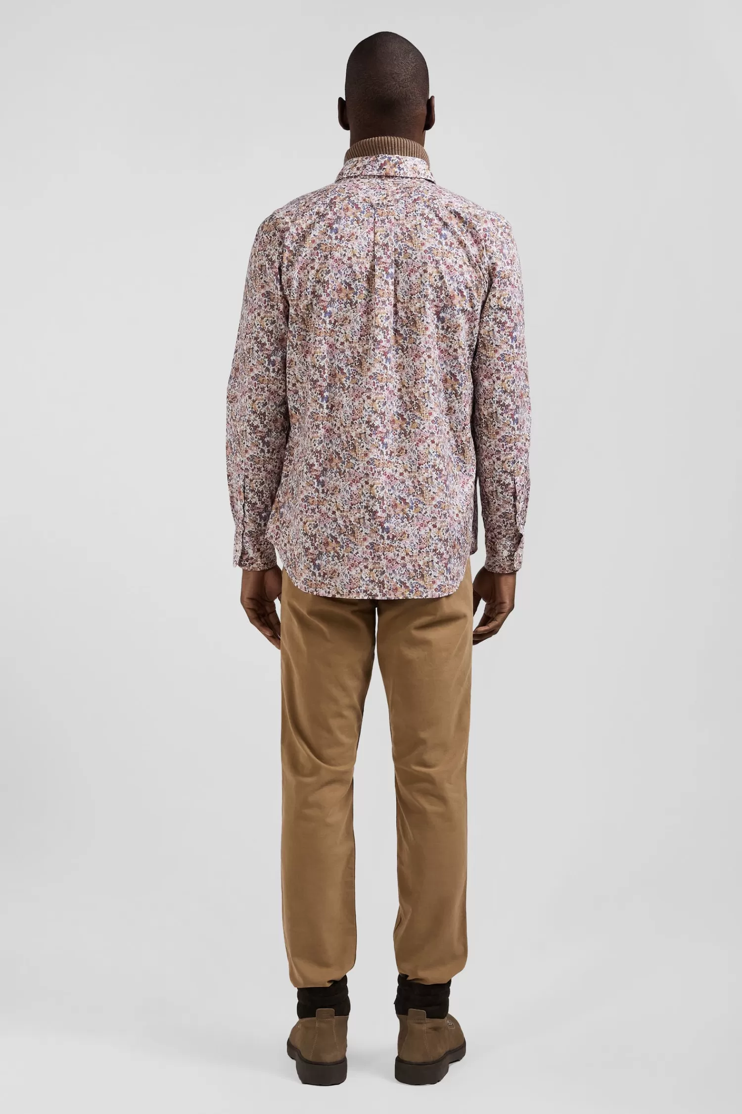 chemise_en_coton__microimprim_beige_coupe_regular_5.webp Eden Park Chemise en coton à microimprimé beige coupe Regular< Shirts