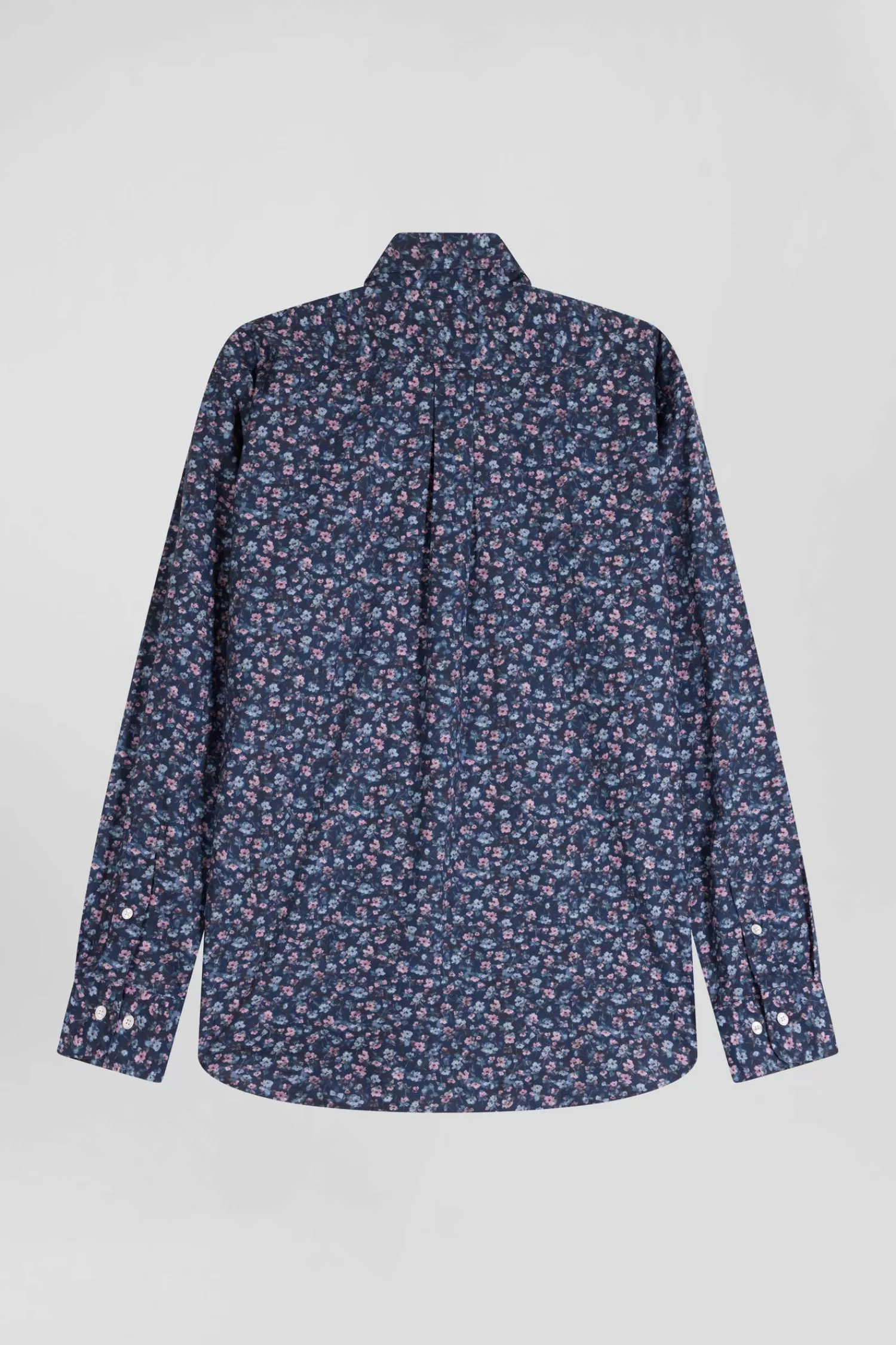 chemise_en_coton__microimprim_bleu_fonc_coupe_regular_5.webp Eden Park Chemise en coton à microimprimé bleu foncé coupe Regular< Shirts