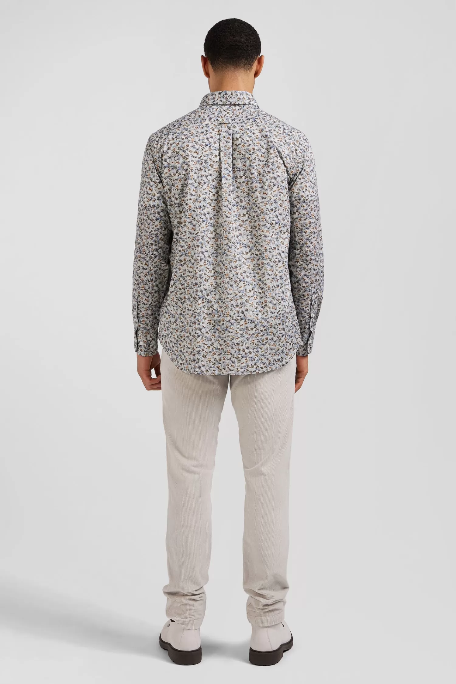 chemise_en_coton__microimprim_vert_coupe_regular_4.webp Eden Park Chemise en coton à microimprimé vert coupe Regular< Shirts