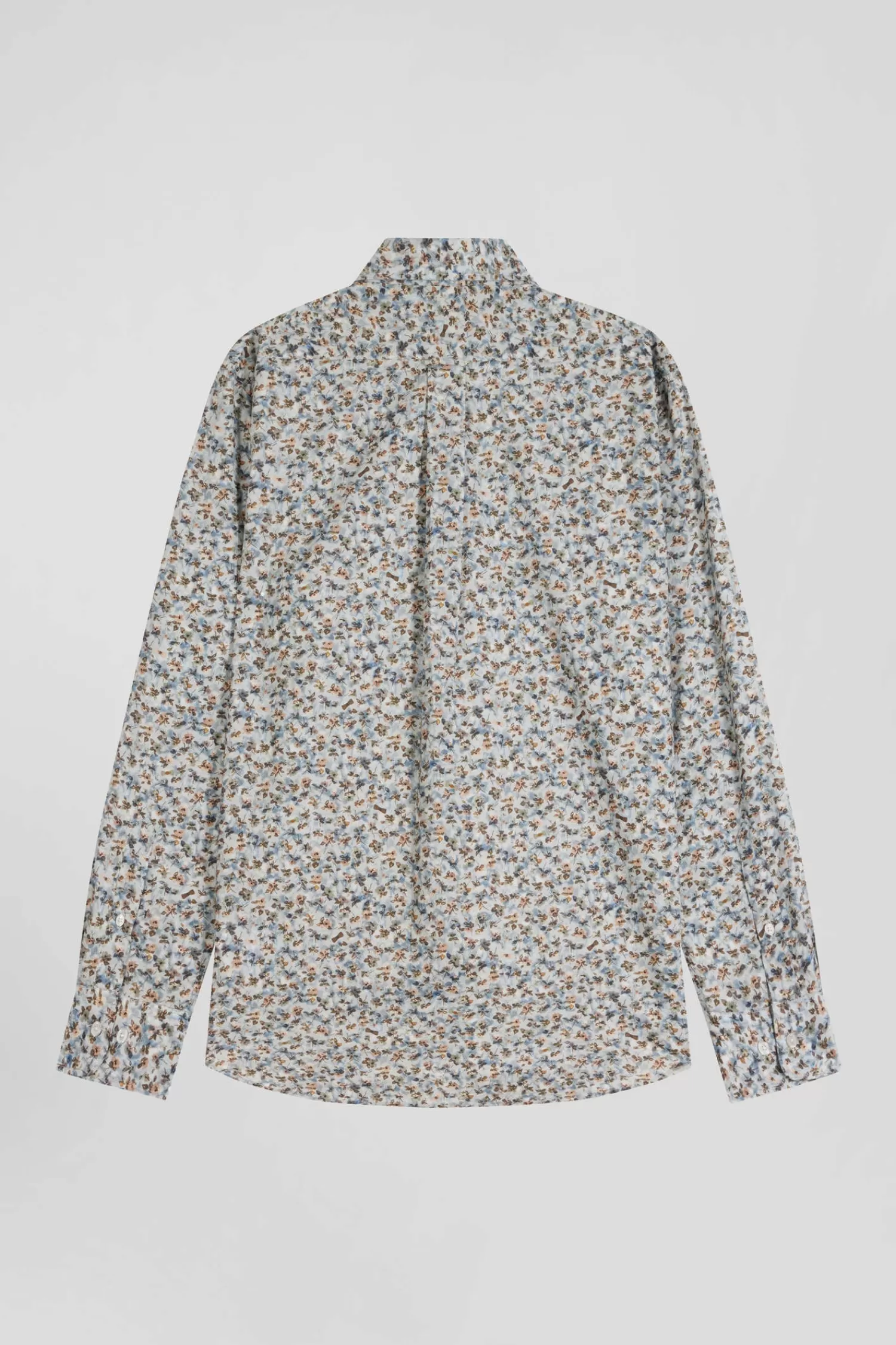 chemise_en_coton__microimprim_vert_coupe_regular_5.webp Eden Park Chemise en coton à microimprimé vert coupe Regular< Shirts