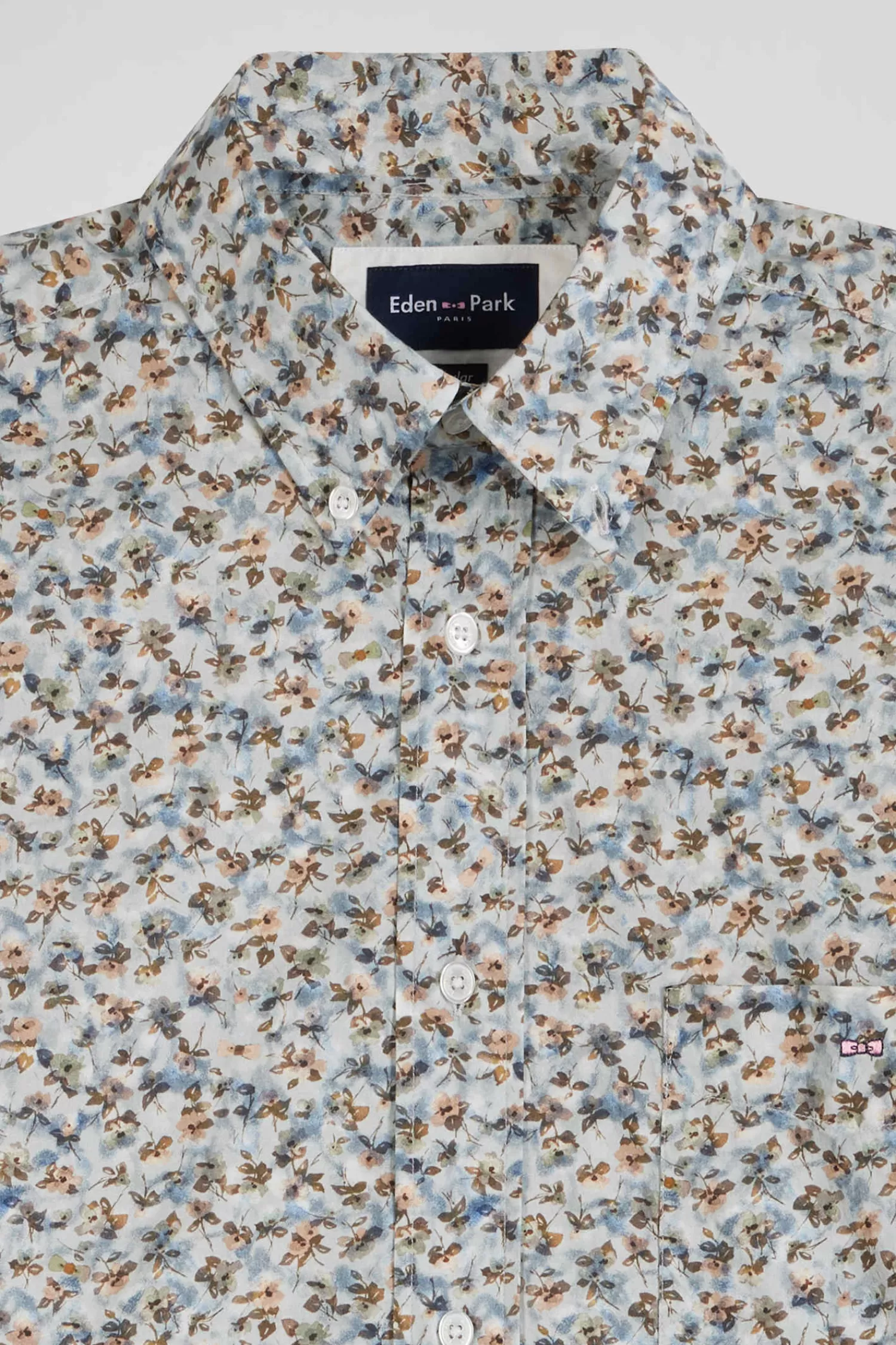 chemise_en_coton__microimprim_vert_coupe_regular_6.webp Eden Park Chemise en coton à microimprimé vert coupe Regular< Shirts