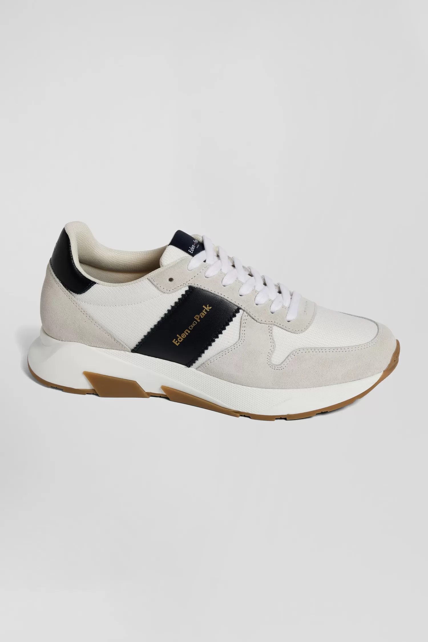 Eden Park Chunky sole beige and navy blue leather sneakers< Sneakers