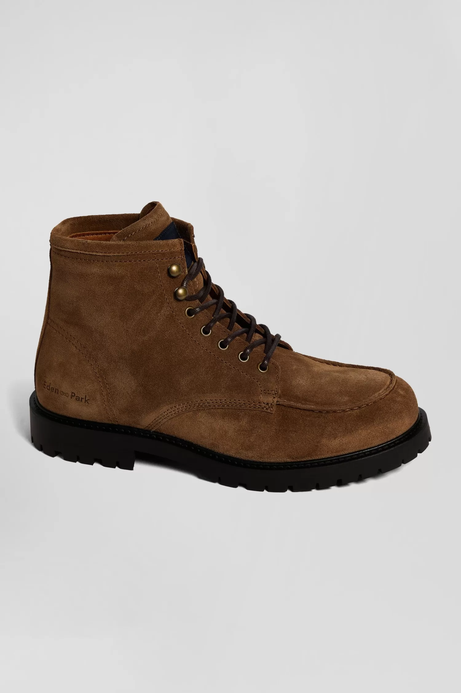 Eden Park Chunky sole brown leather boots< Boots
